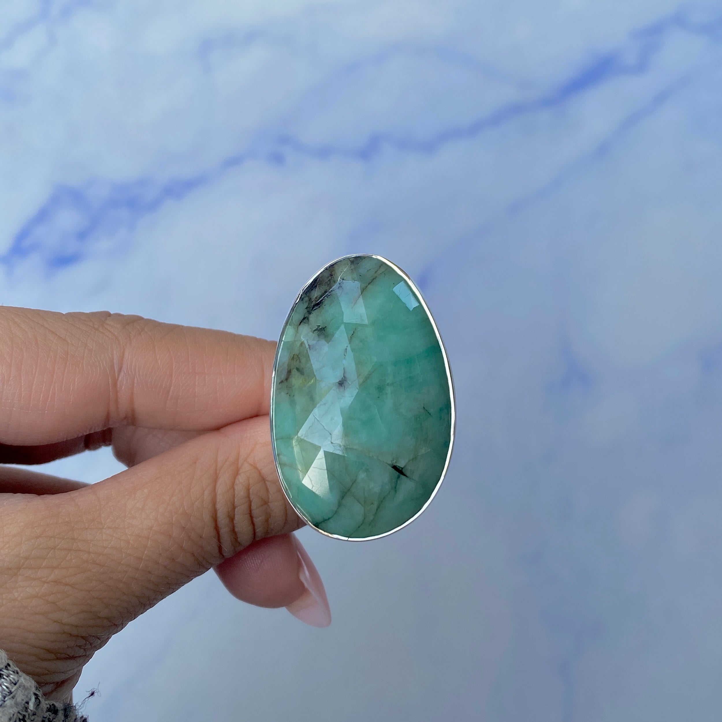 Emerald Adjustable Ring-(EMD-R-24.)