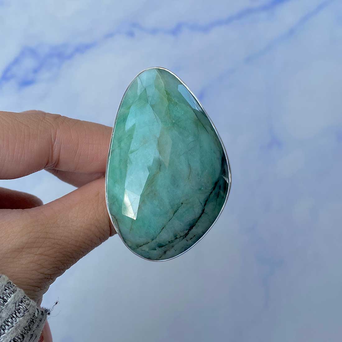 Emerald Adjustable Ring-(EMD-R-25.)