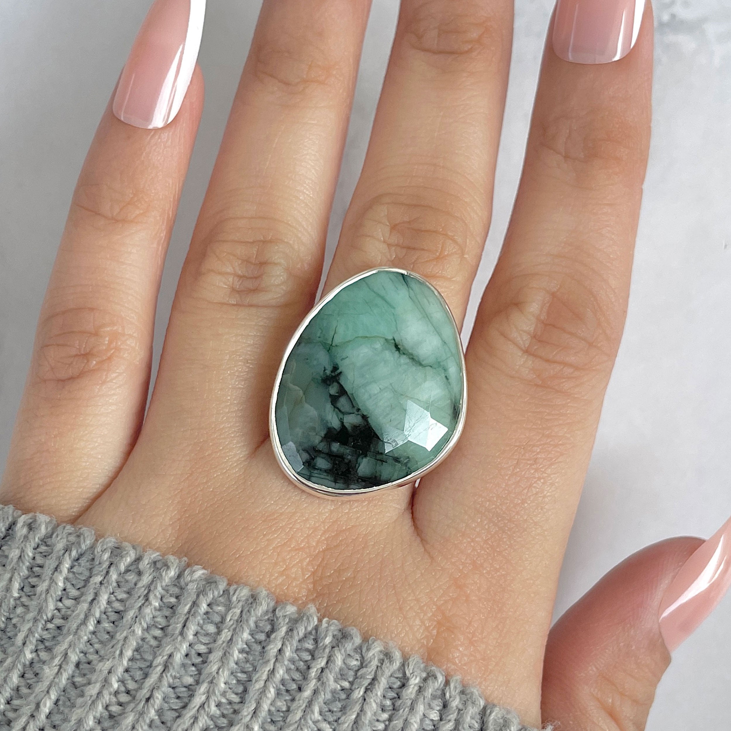 Emerald Adjustable Ring-(EMD-R-28.)