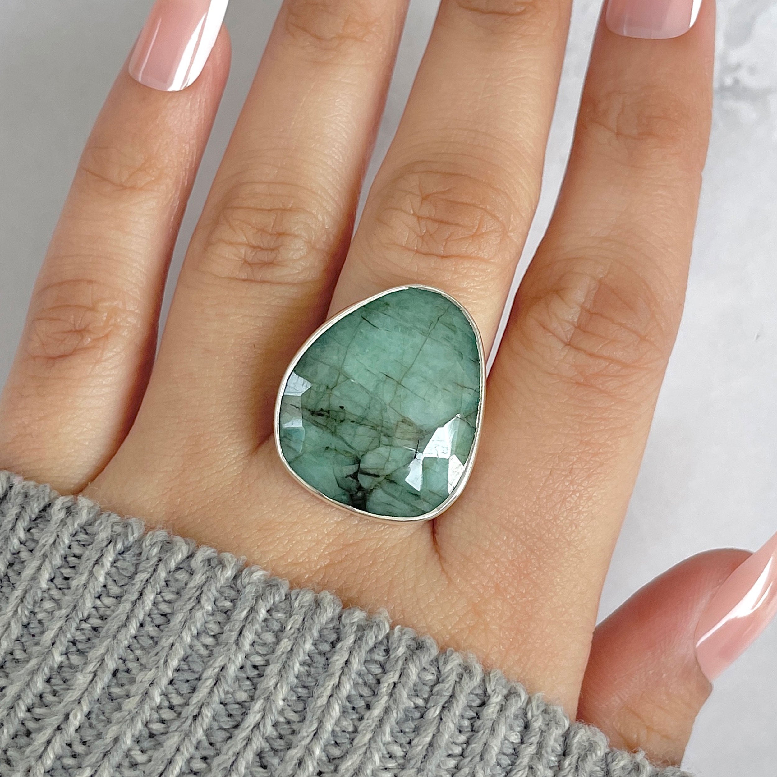 Emerald Adjustable Ring-(EMD-R-29.)