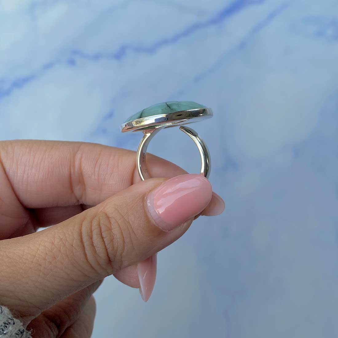 Emerald Adjustable Ring-(EMD-R-3.)