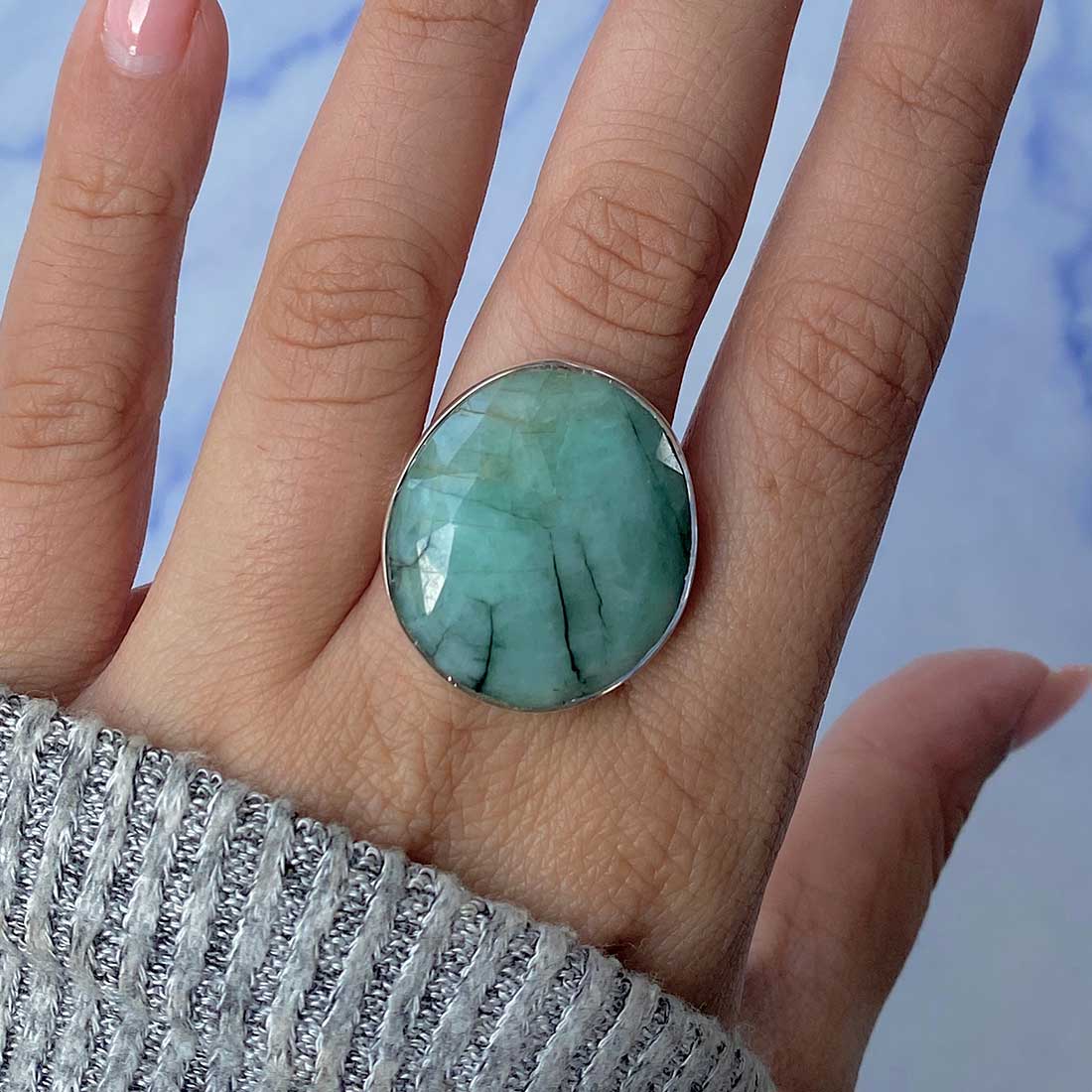 Emerald Adjustable Ring-(EMD-R-3.)