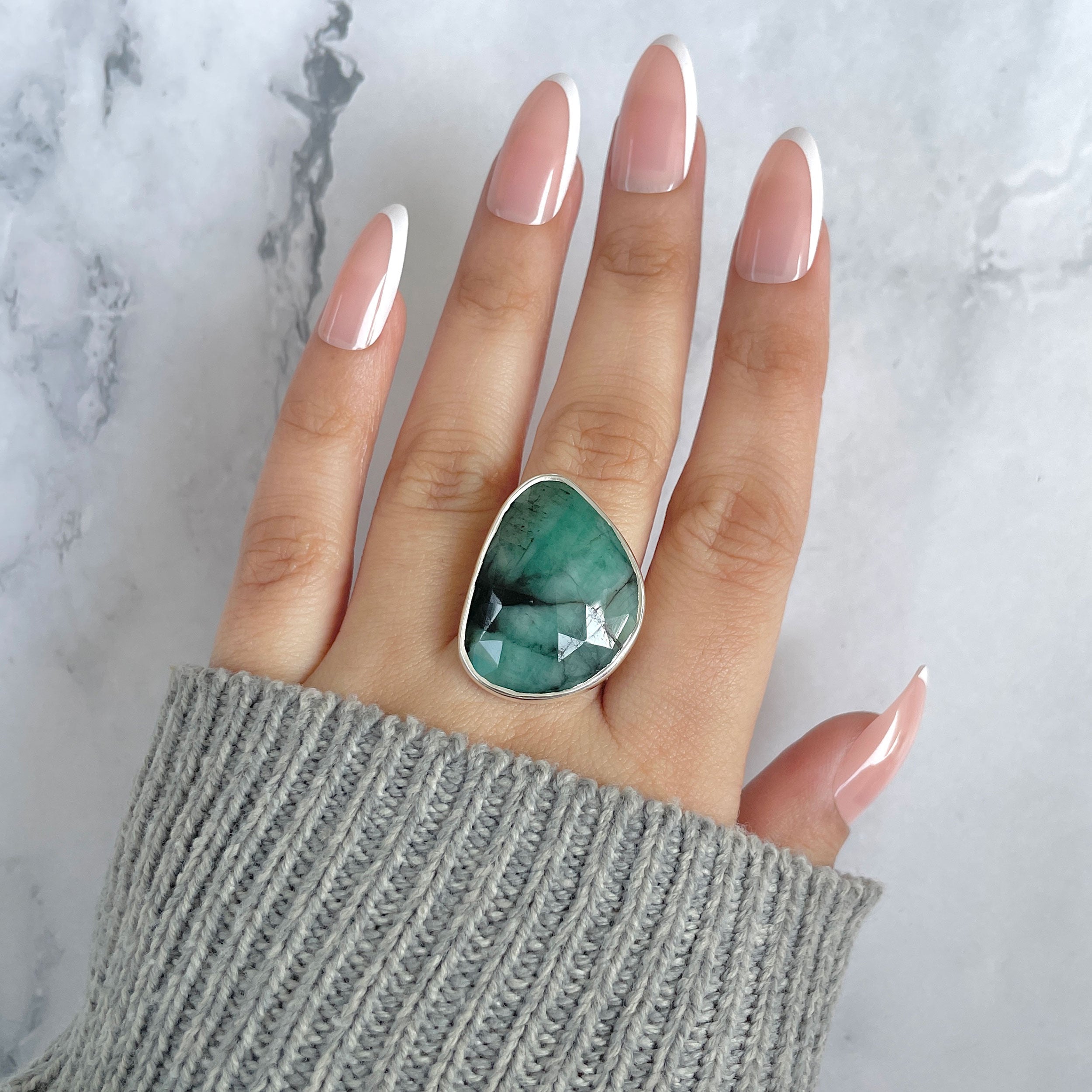 Emerald Adjustable Ring-(EMD-R-30.)