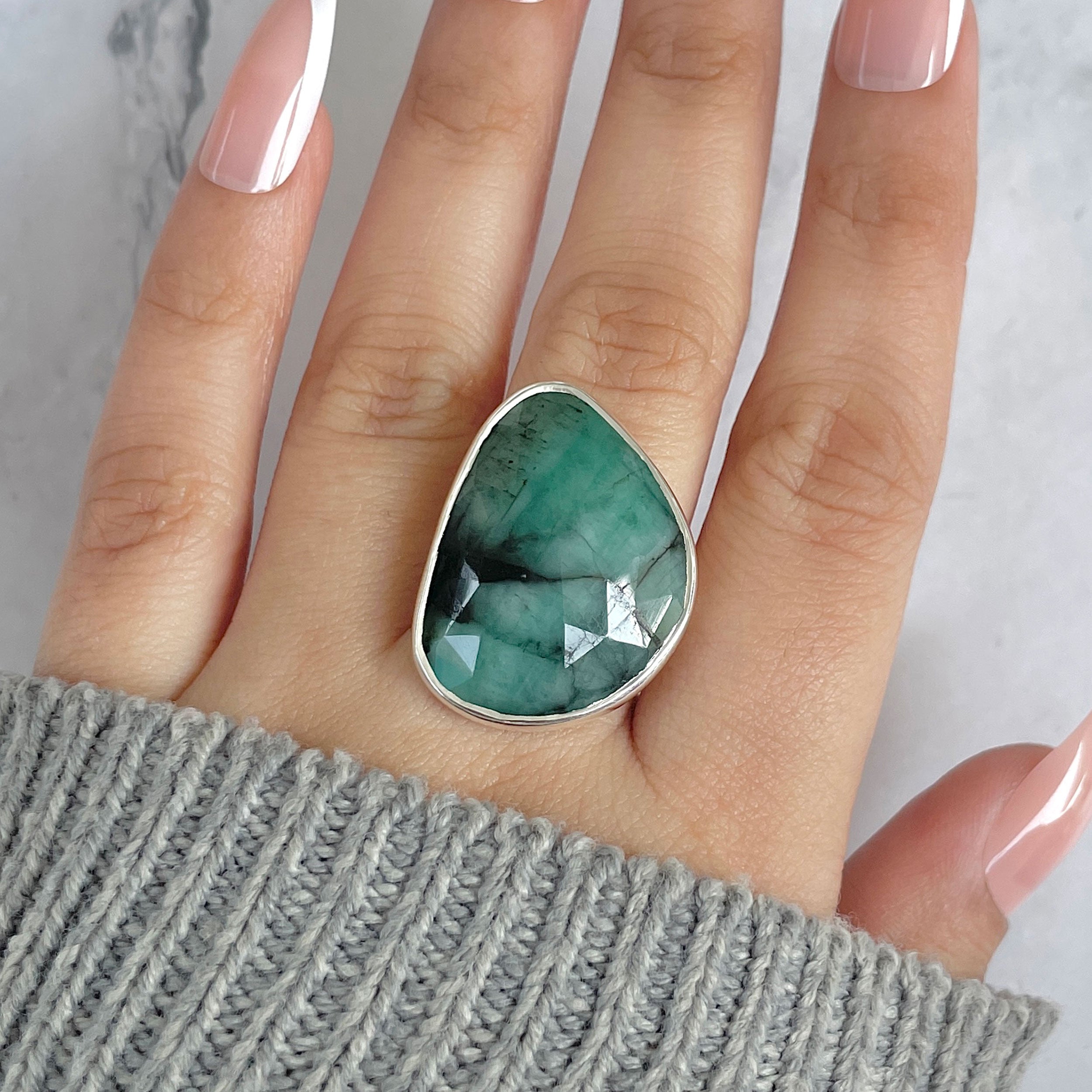 Emerald Adjustable Ring-(EMD-R-30.)