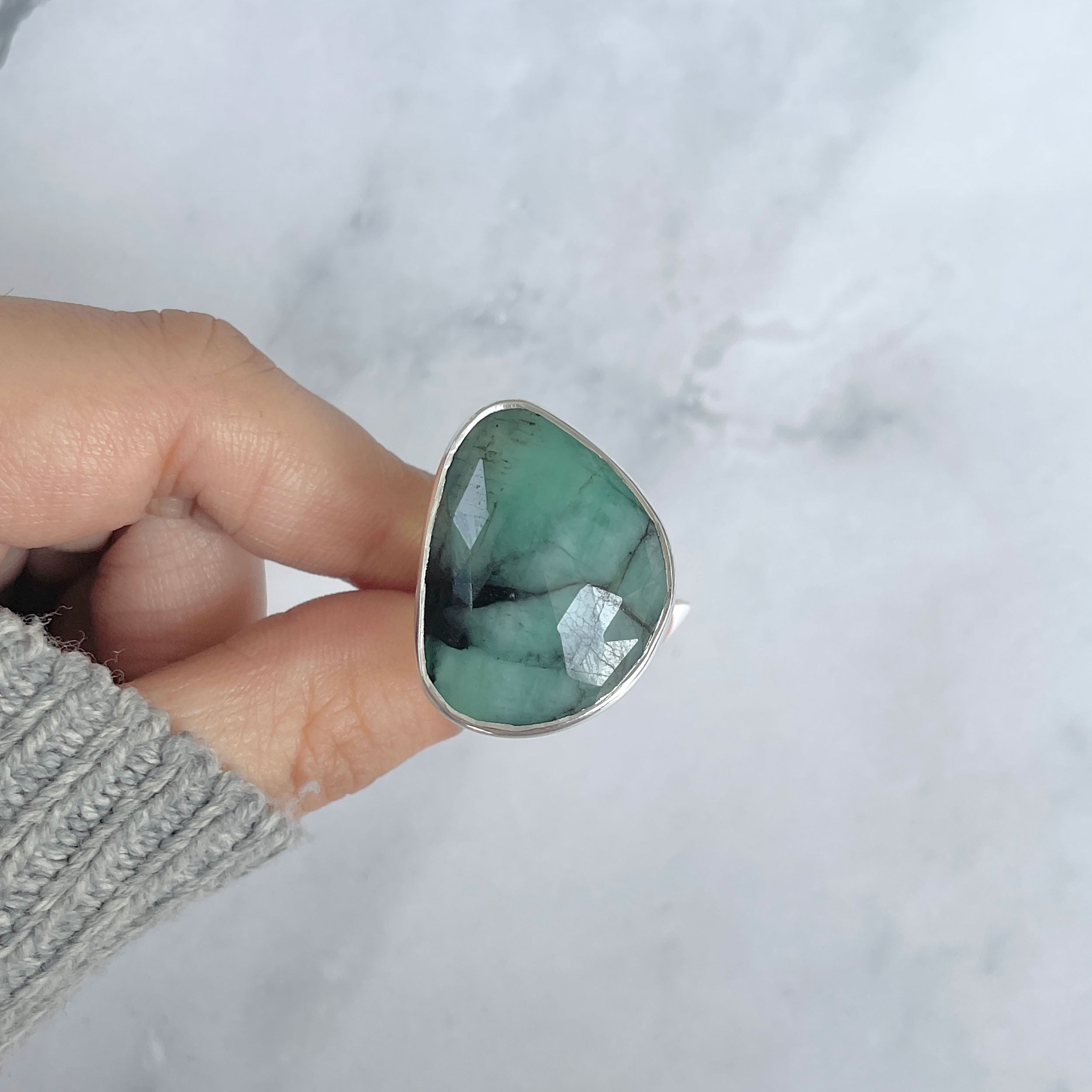 Emerald Adjustable Ring-(EMD-R-30.)