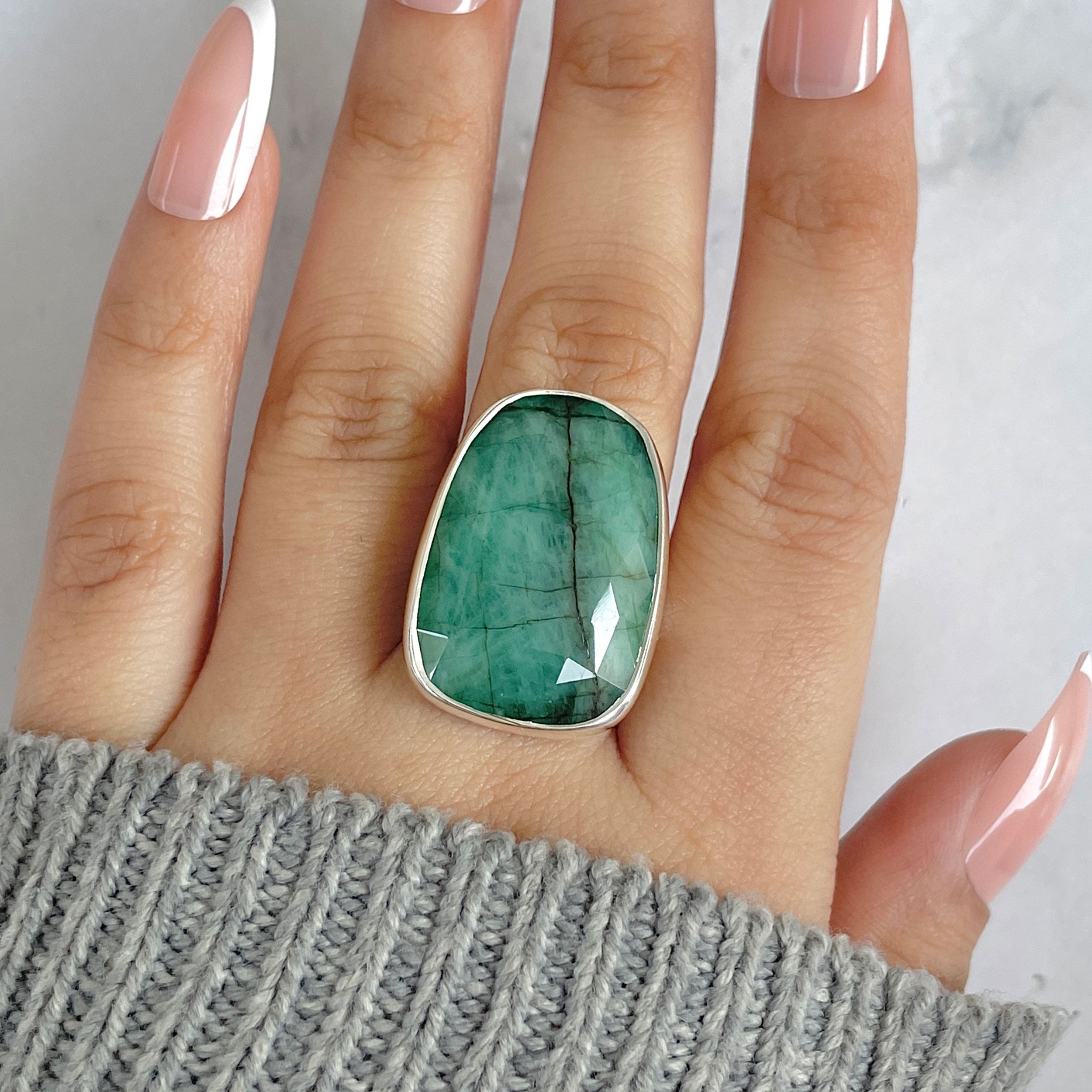 Emerald Adjustable Ring-(EMD-R-33.)