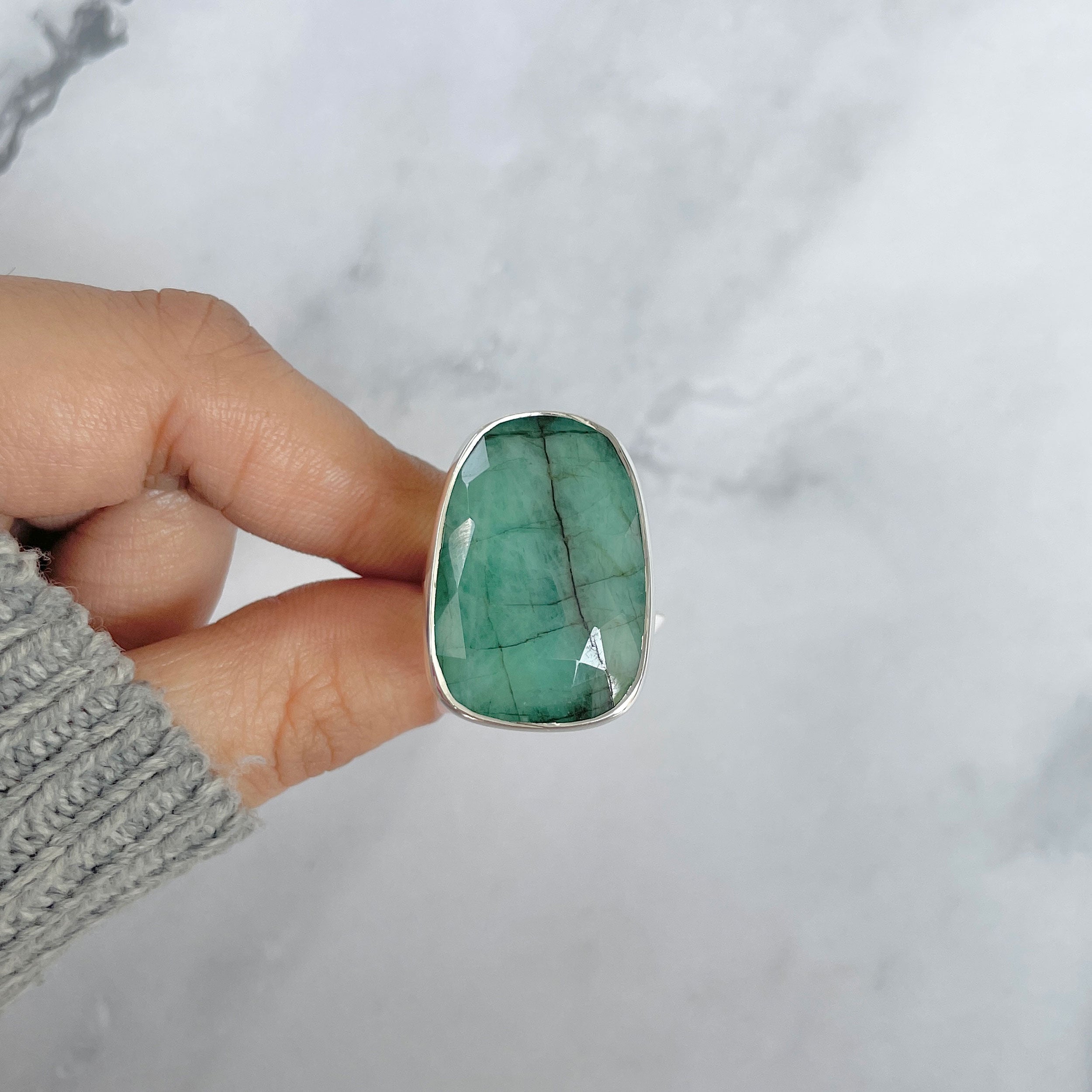 Emerald Adjustable Ring-(EMD-R-33.)