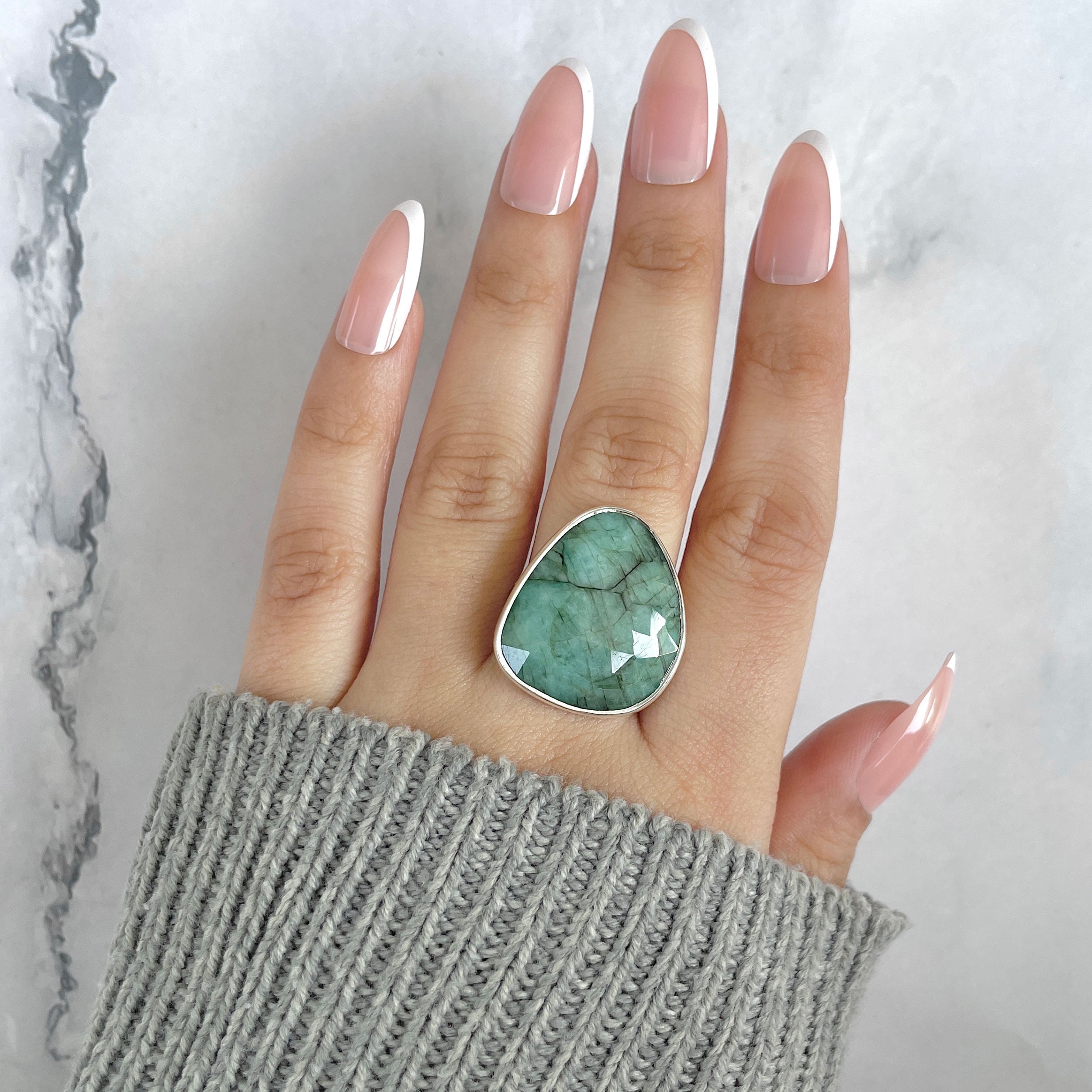 Emerald Adjustable Ring-(EMD-R-34.)