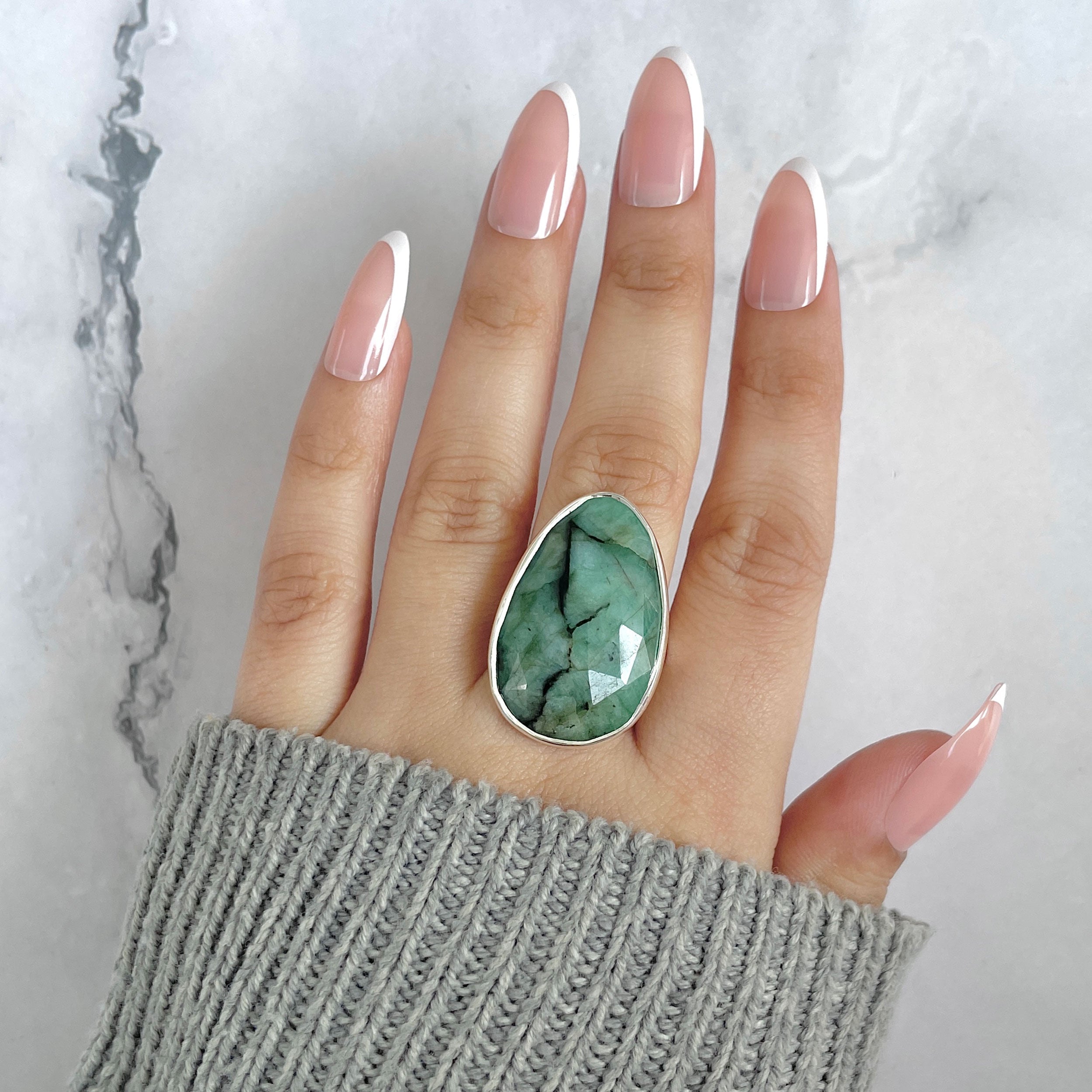 Emerald Adjustable Ring-(EMD-R-35.)