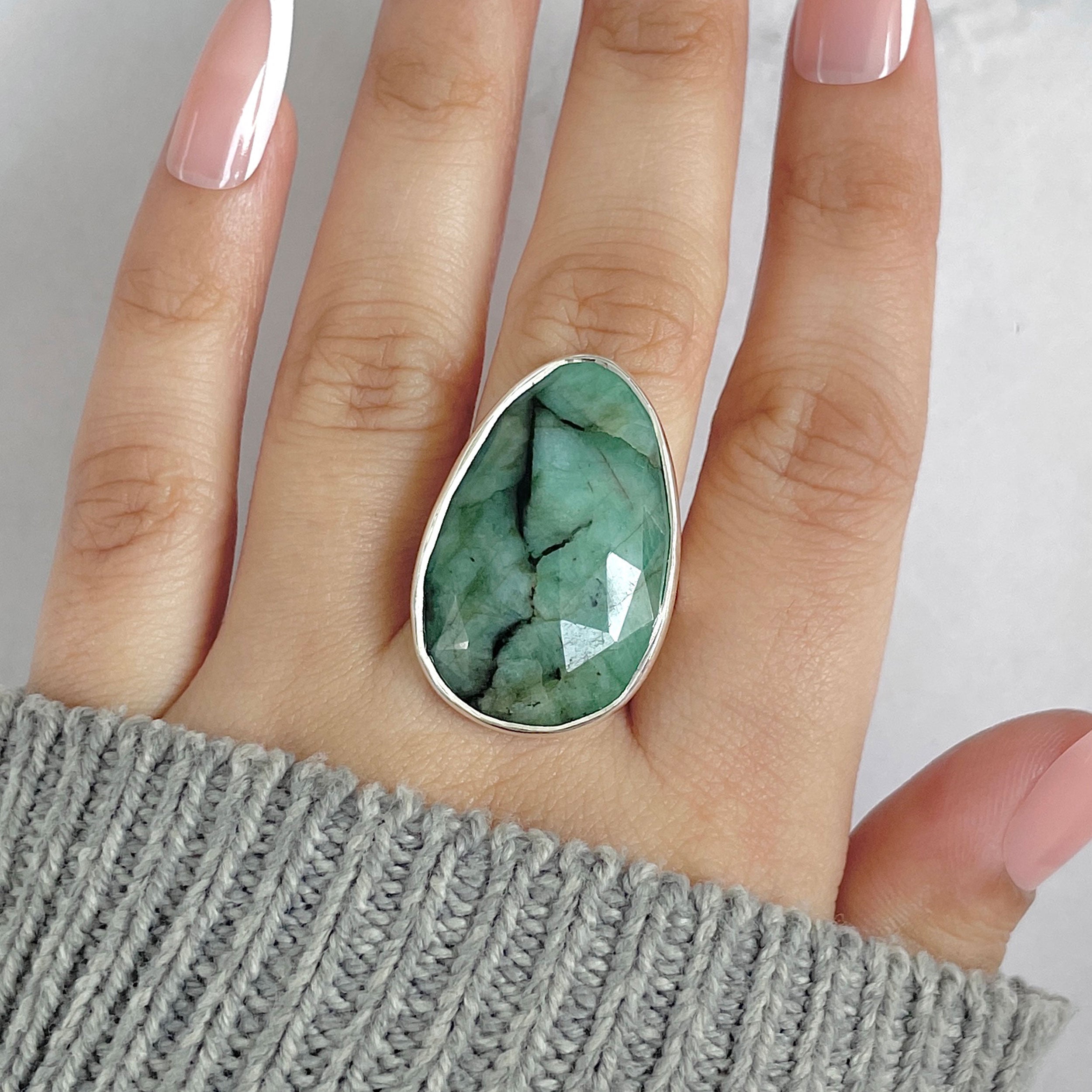 Emerald Adjustable Ring-(EMD-R-35.)