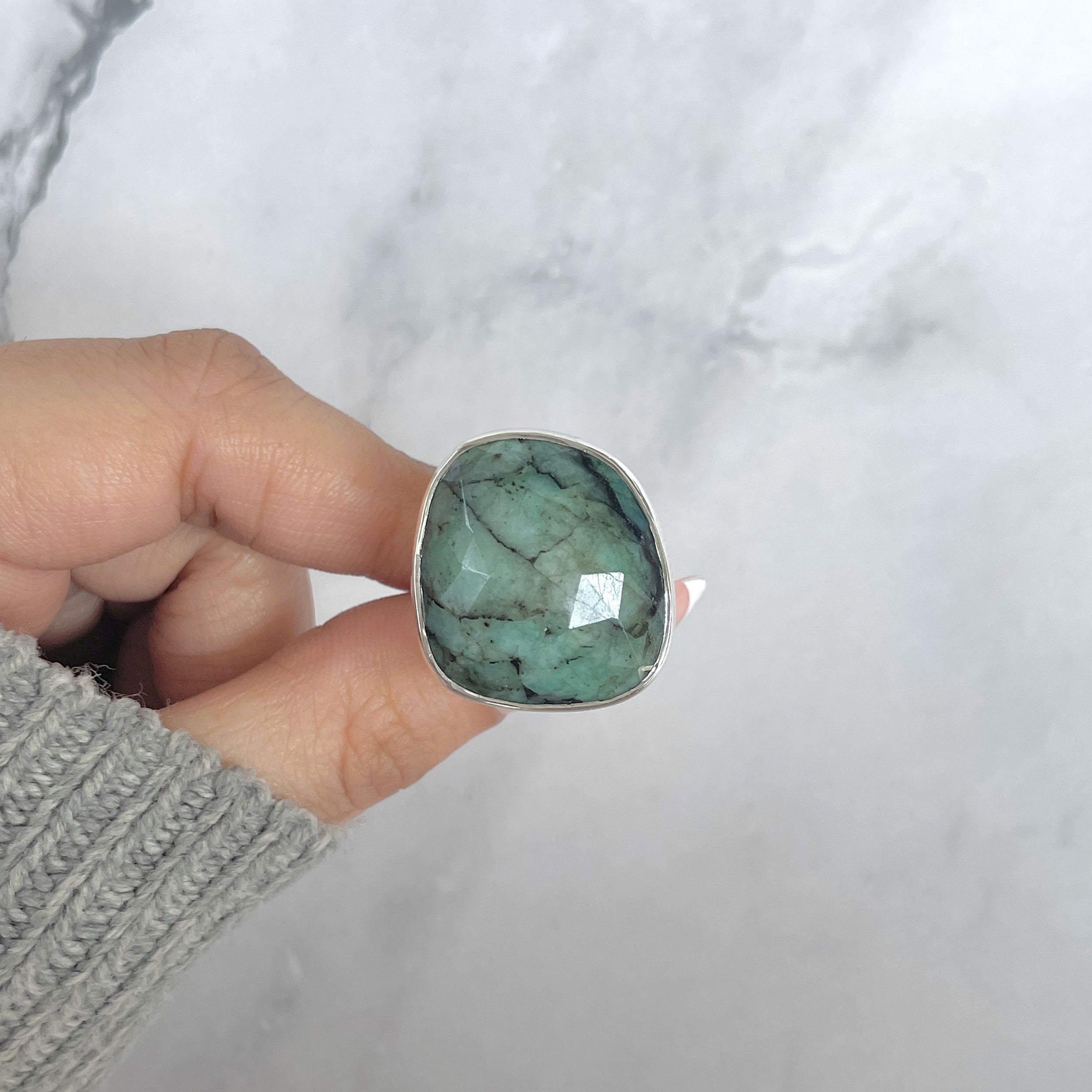 Emerald Adjustable Ring-(EMD-R-36.)