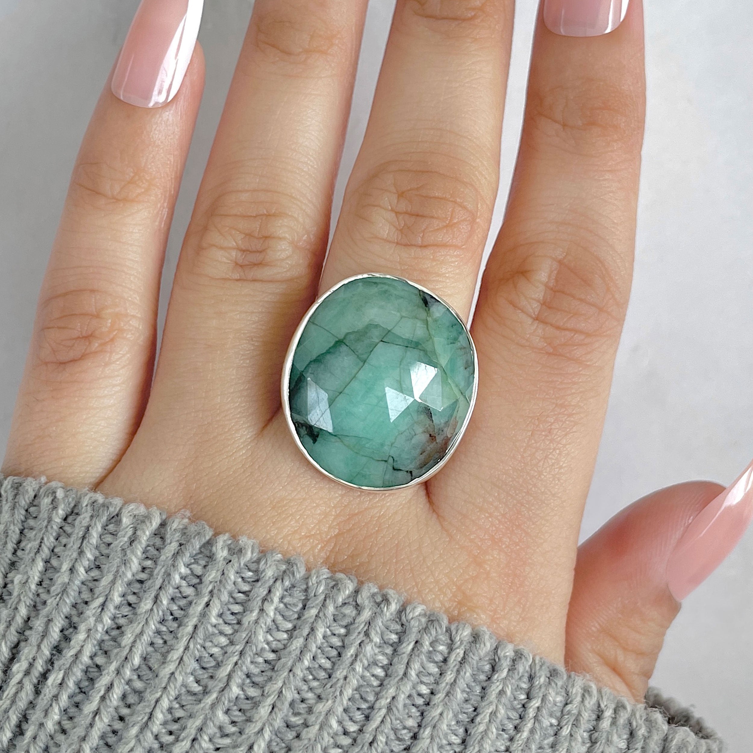 Emerald Adjustable Ring-(EMD-R-37.)