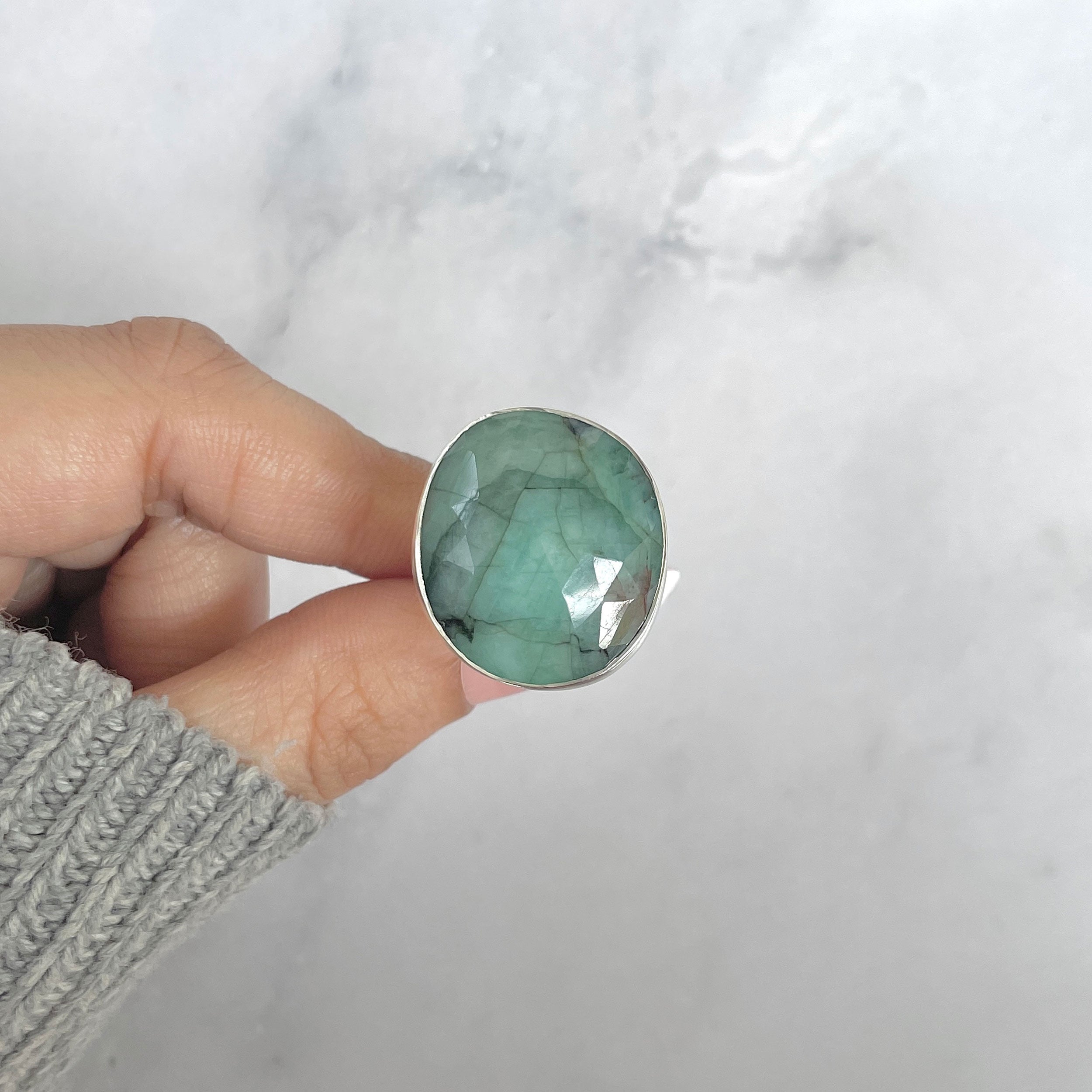 Emerald Adjustable Ring-(EMD-R-37.)