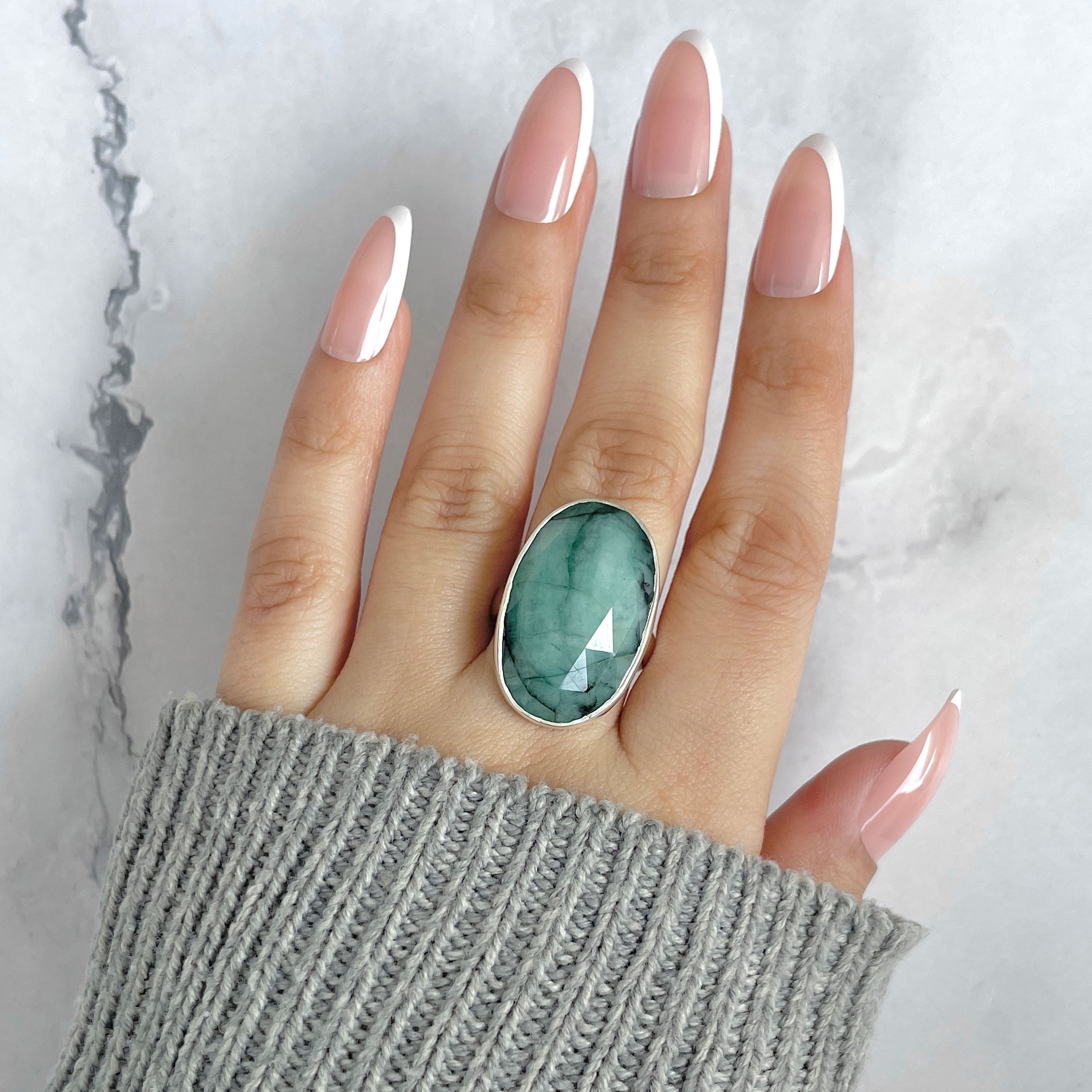 Emerald Adjustable Ring-(EMD-R-38.)