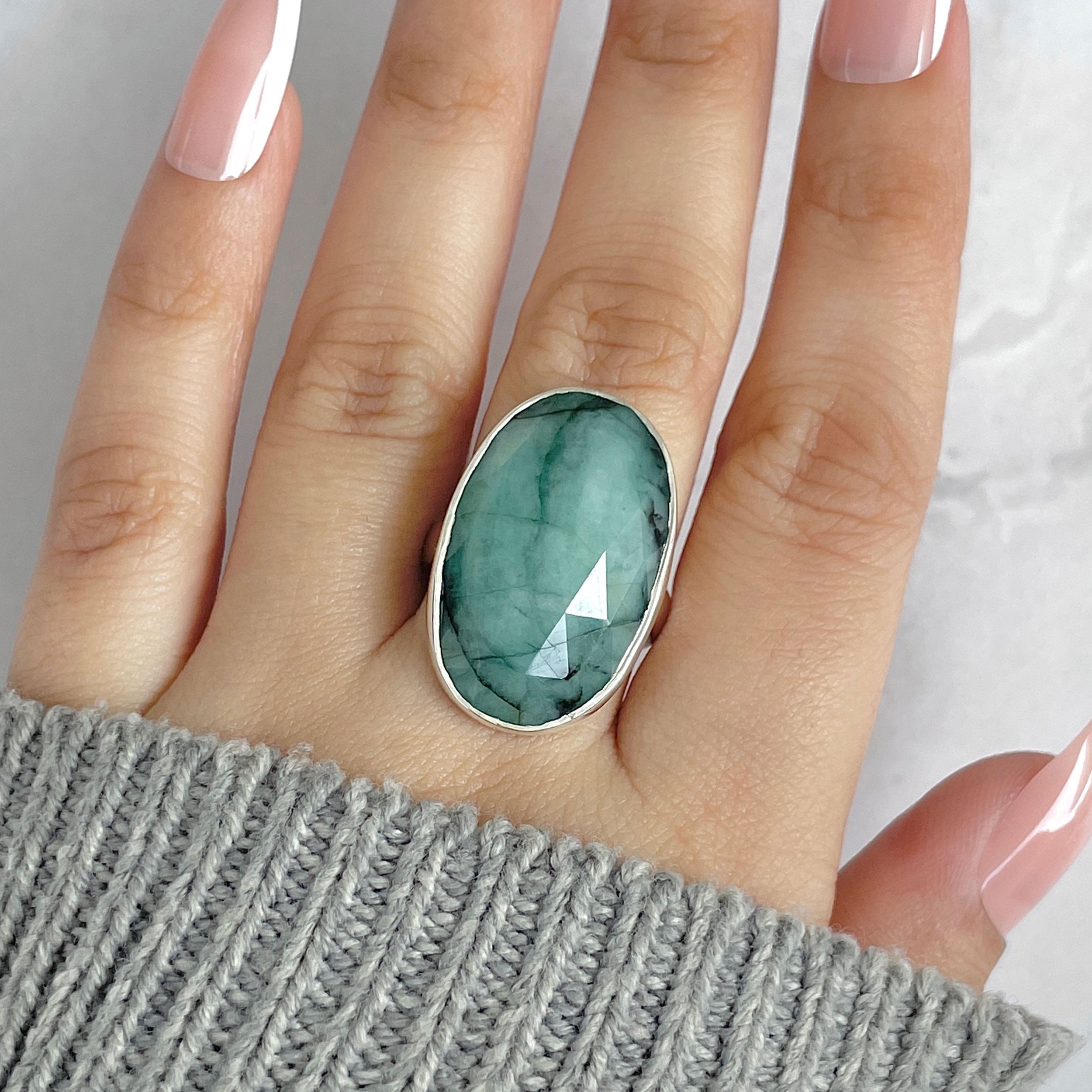 Emerald Adjustable Ring-(EMD-R-38.)