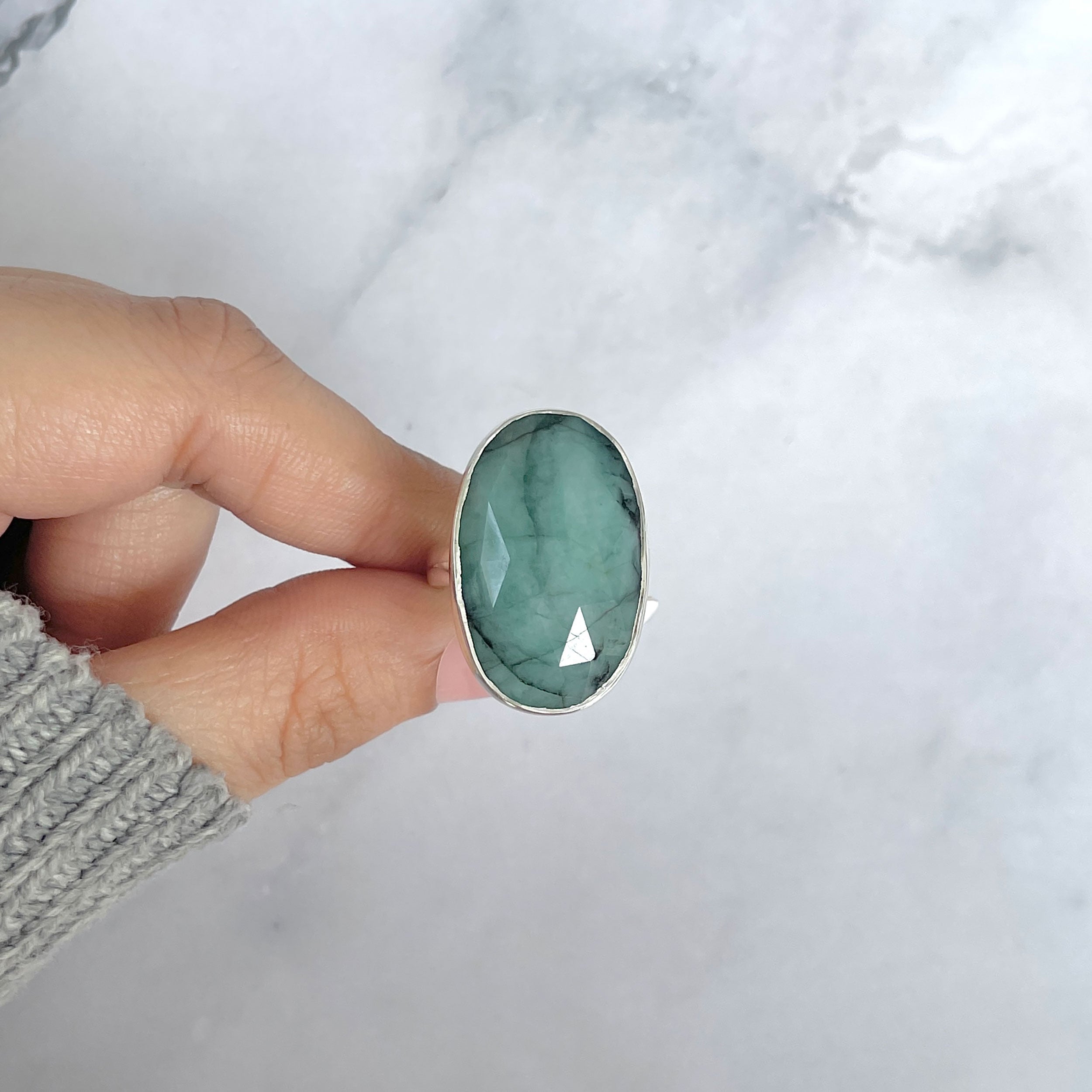 Emerald Adjustable Ring-(EMD-R-38.)