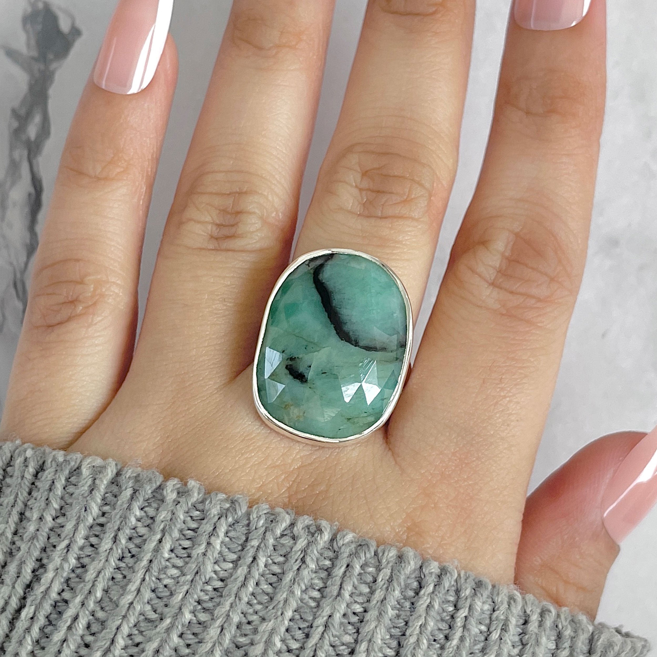 Emerald Adjustable Ring-(EMD-R-39.)