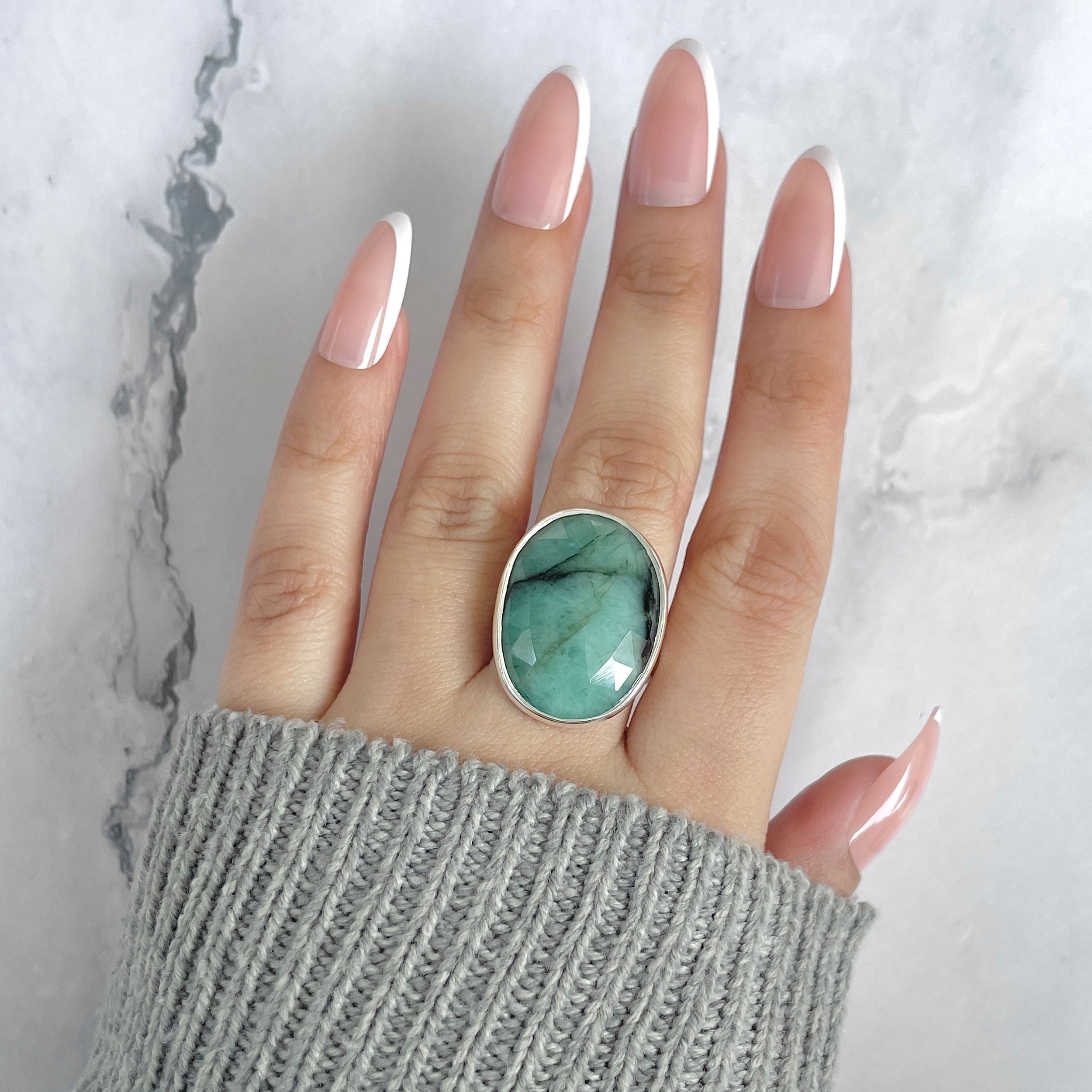 Emerald Adjustable Ring-(EMD-R-40.)