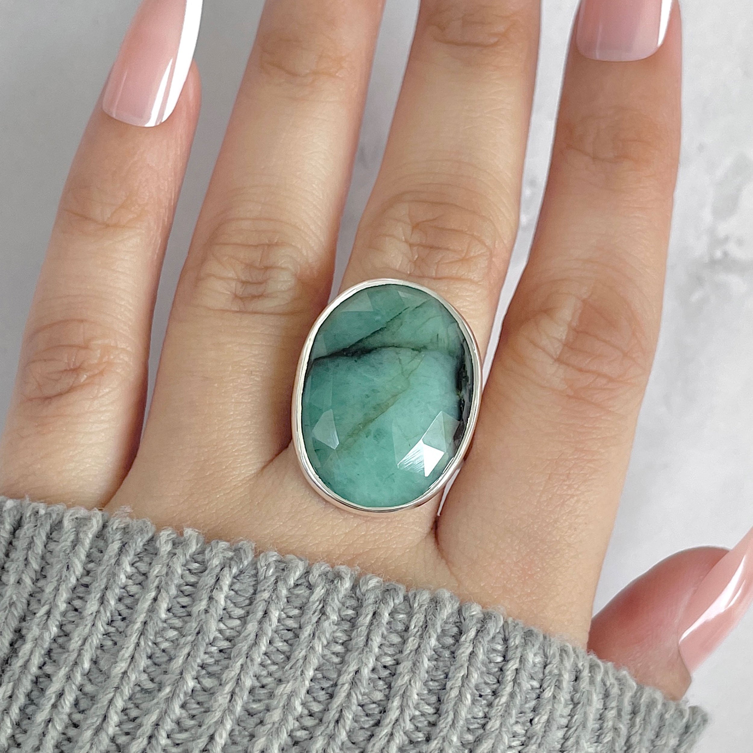 Emerald Adjustable Ring-(EMD-R-40.)