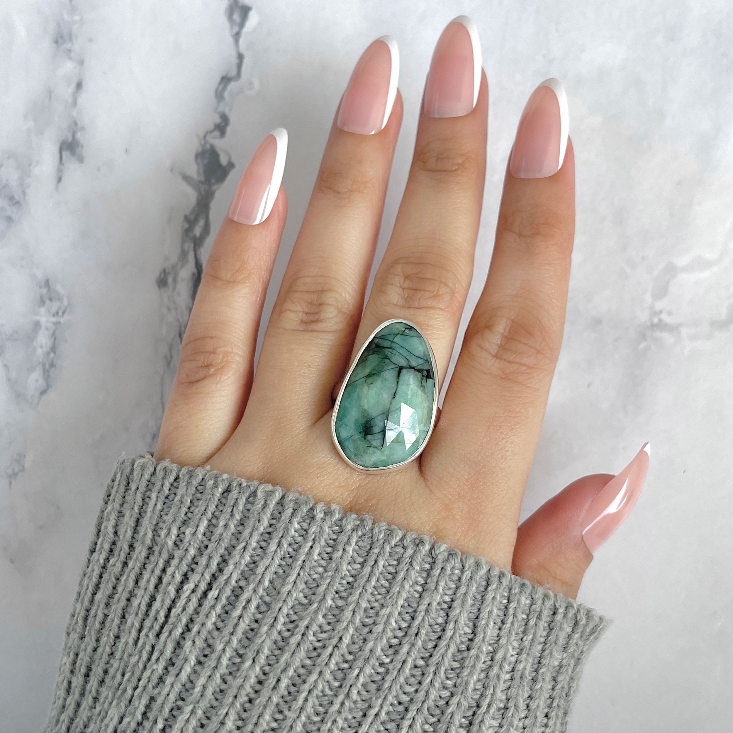 Emerald Adjustable Ring-(EMD-R-41.)
