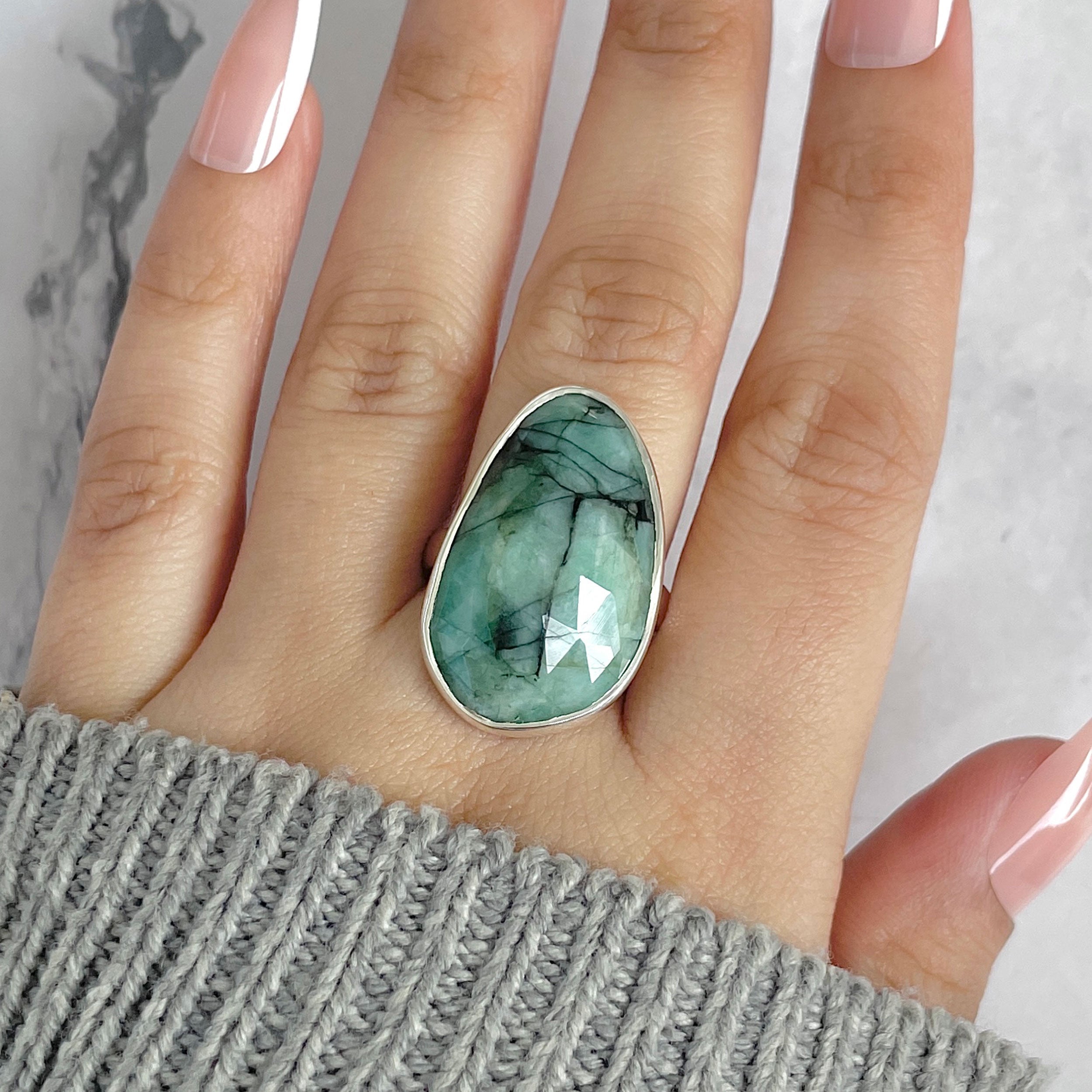 Emerald Adjustable Ring-(EMD-R-41.)