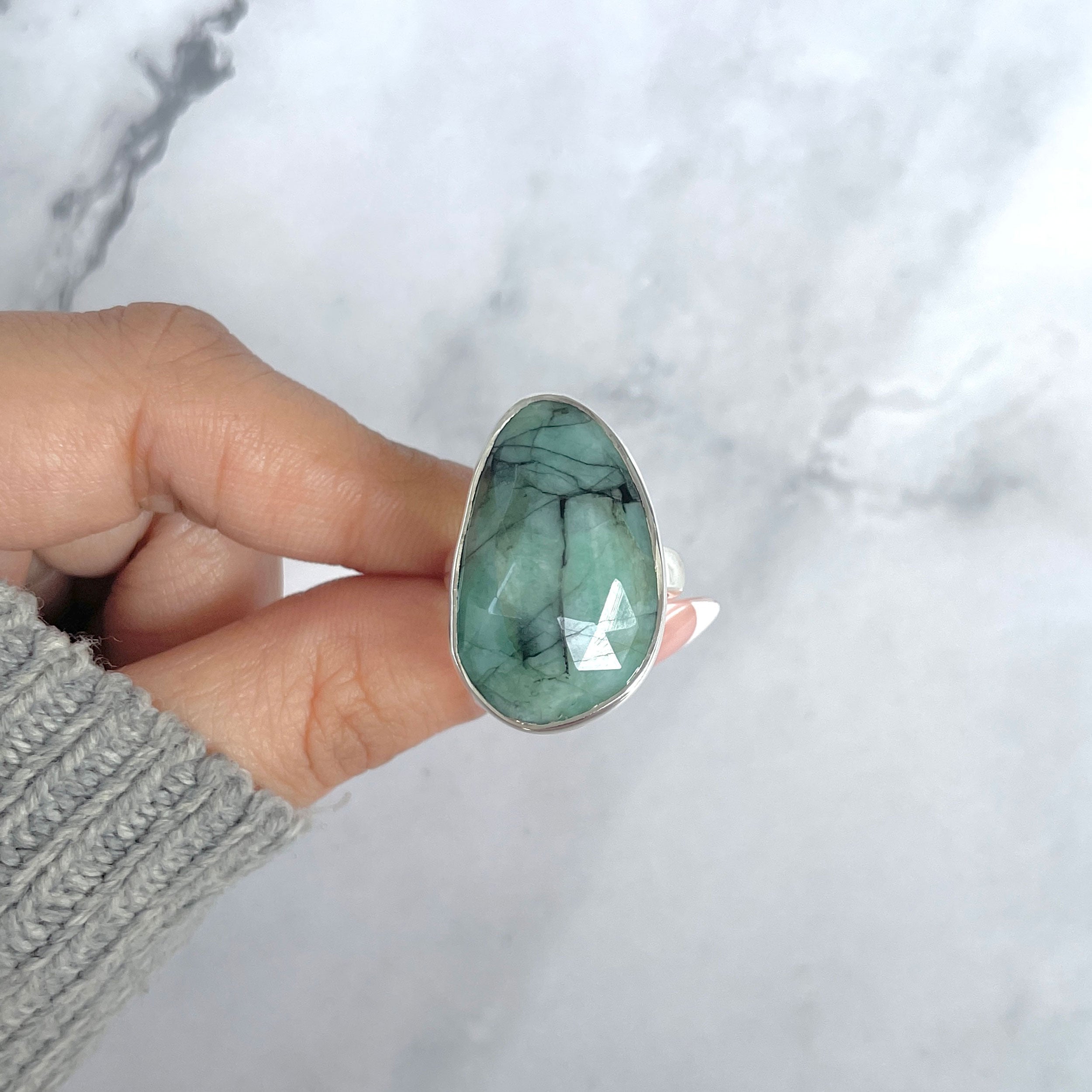 Emerald Adjustable Ring-(EMD-R-41.)