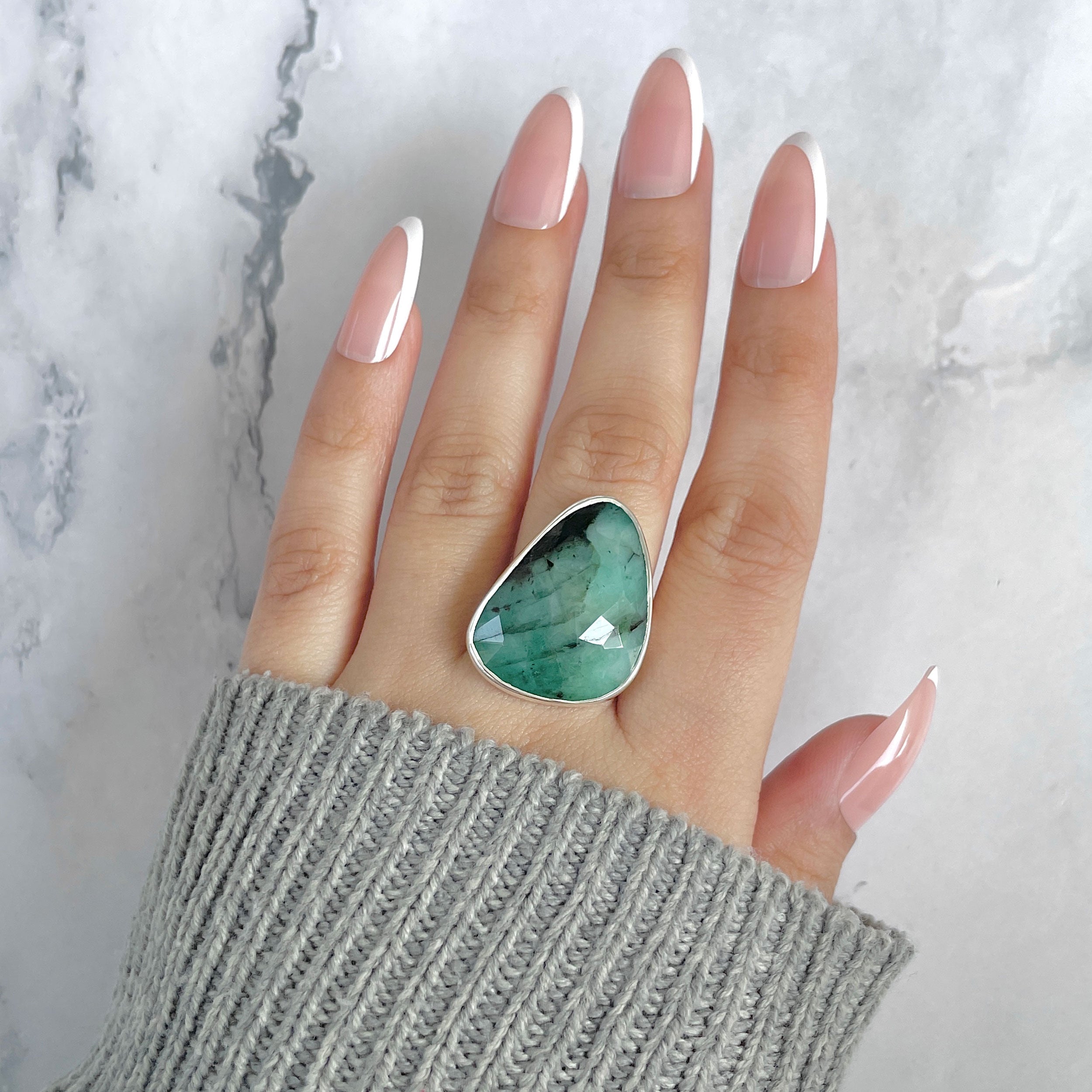 Emerald Adjustable Ring-(EMD-R-42.)