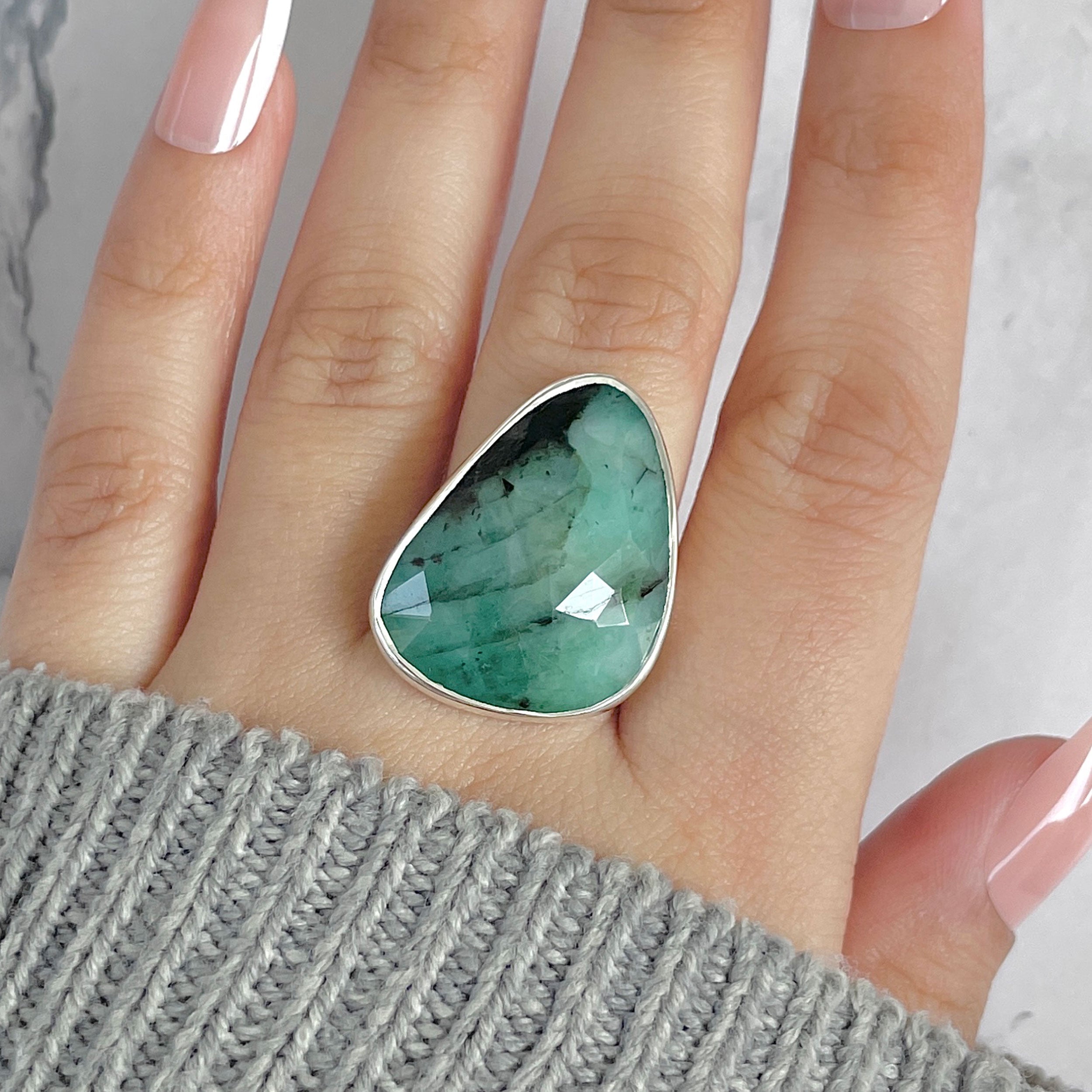 Emerald Adjustable Ring-(EMD-R-42.)