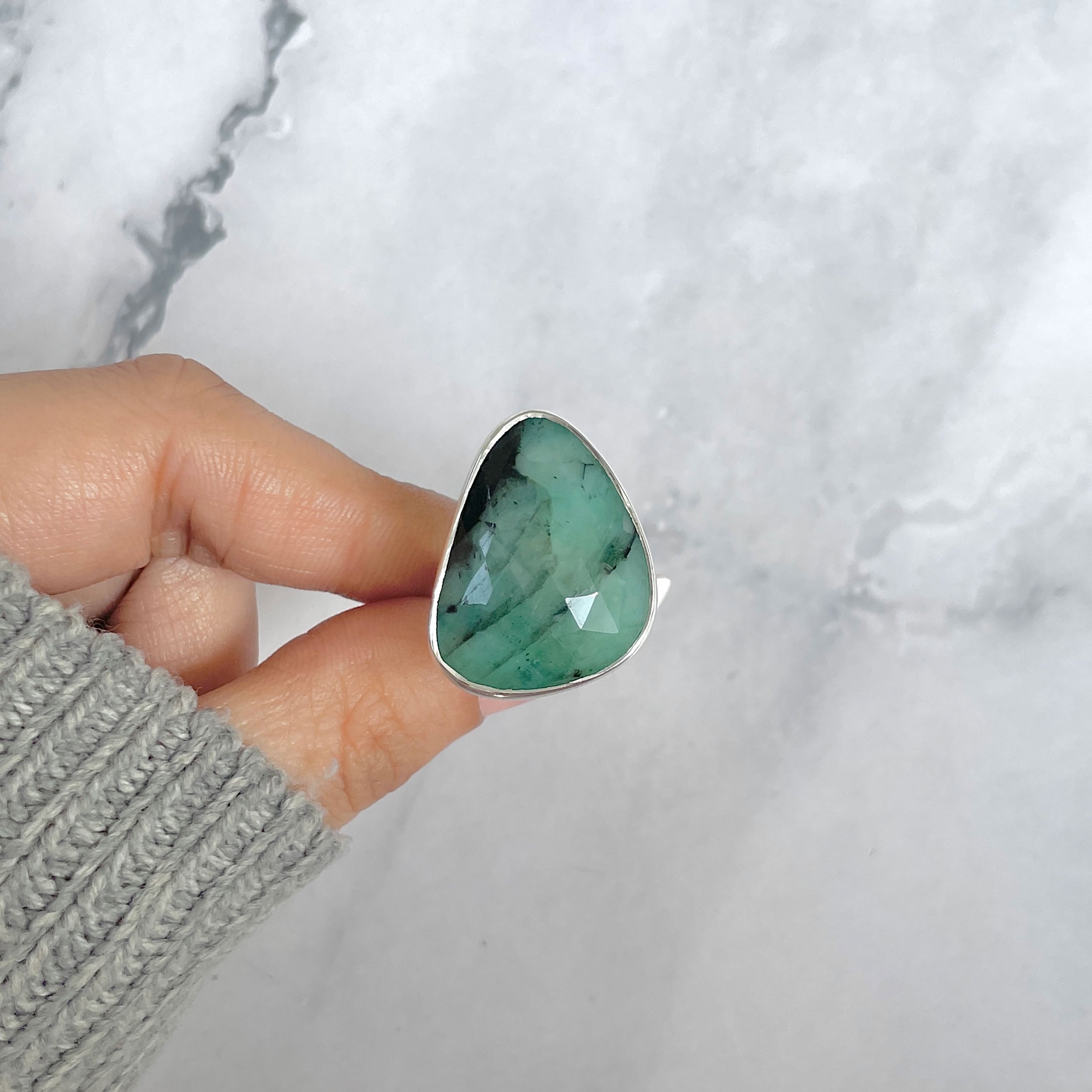 Emerald Adjustable Ring-(EMD-R-42.)