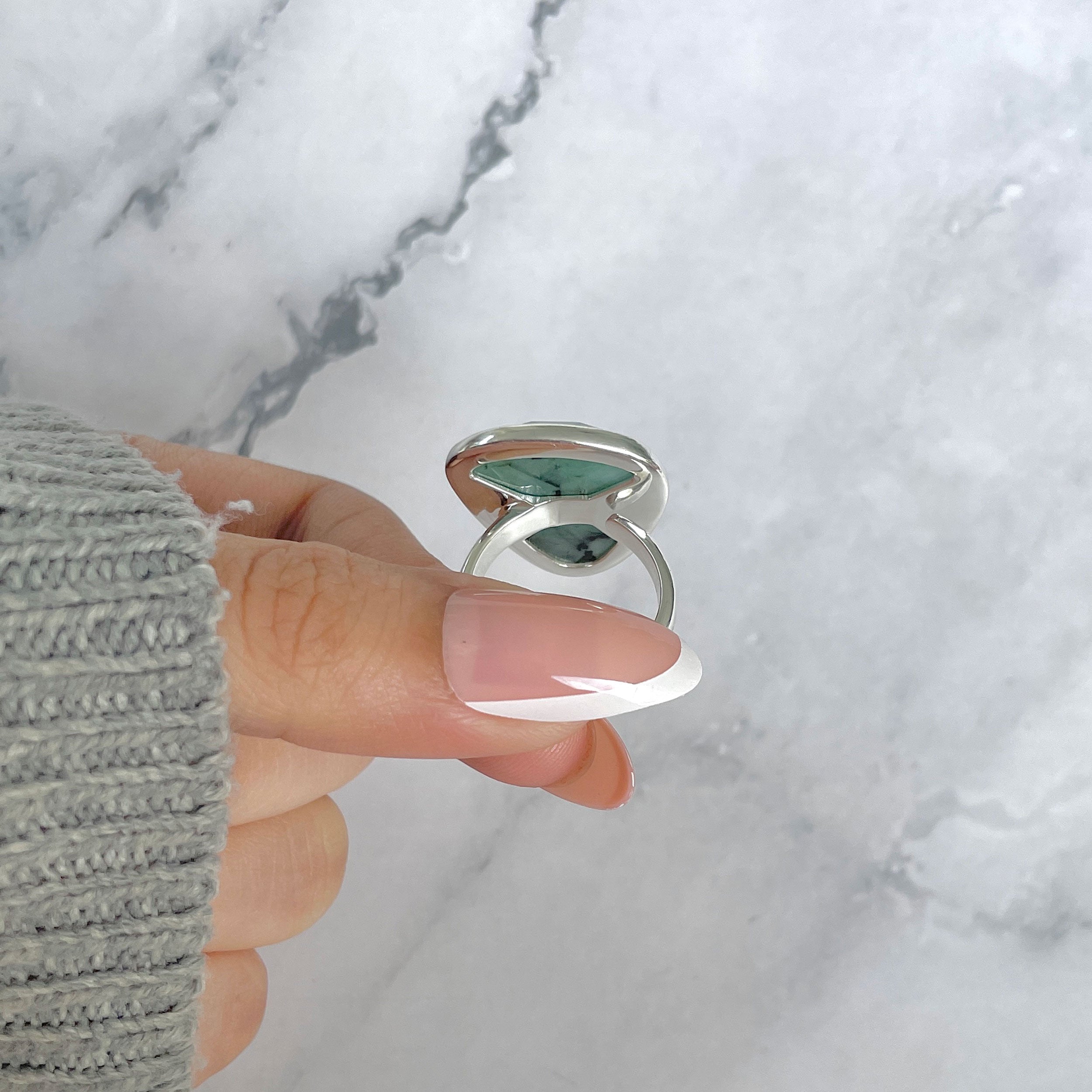 Emerald Adjustable Ring-(EMD-R-42.)
