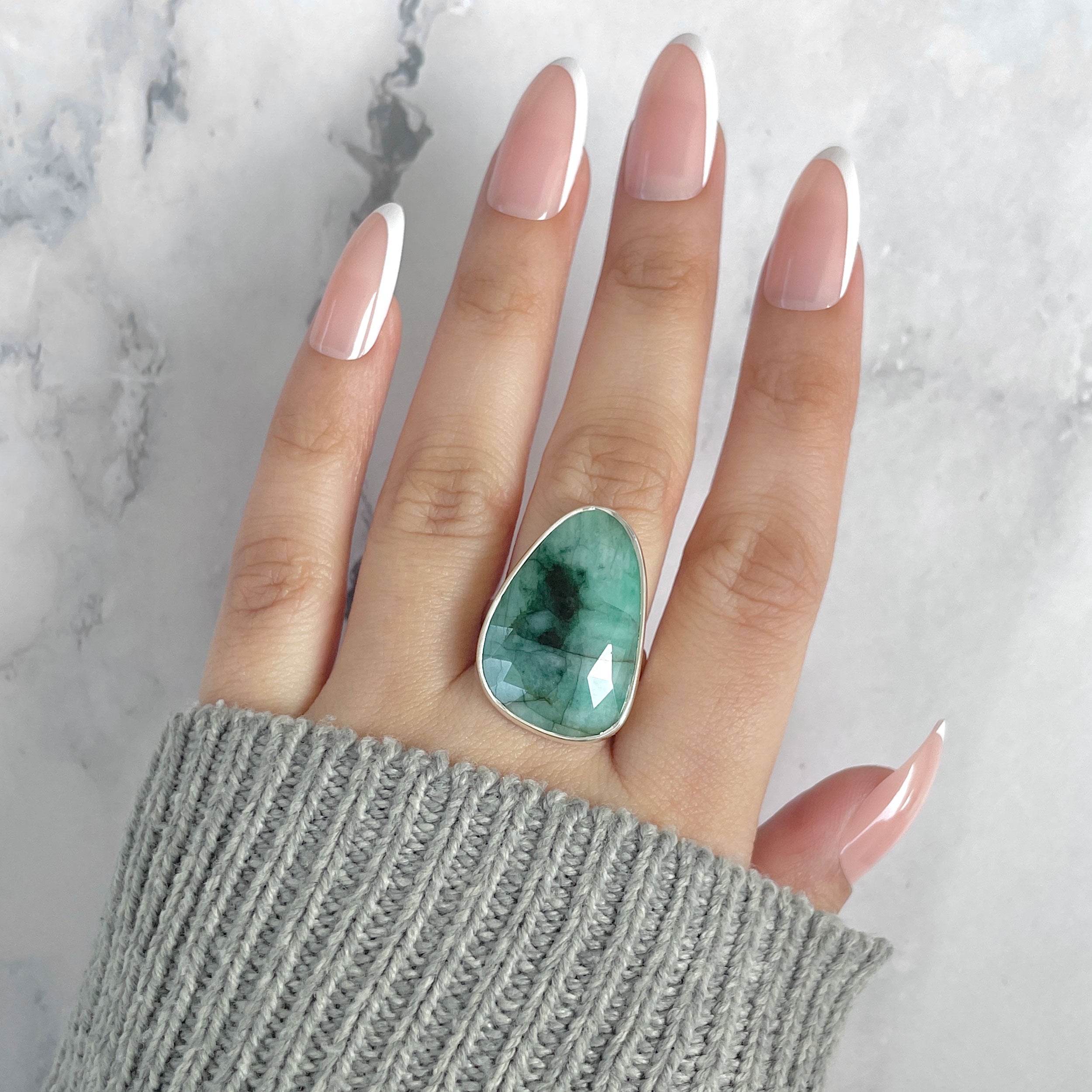 Emerald Adjustable Ring-(EMD-R-43.)