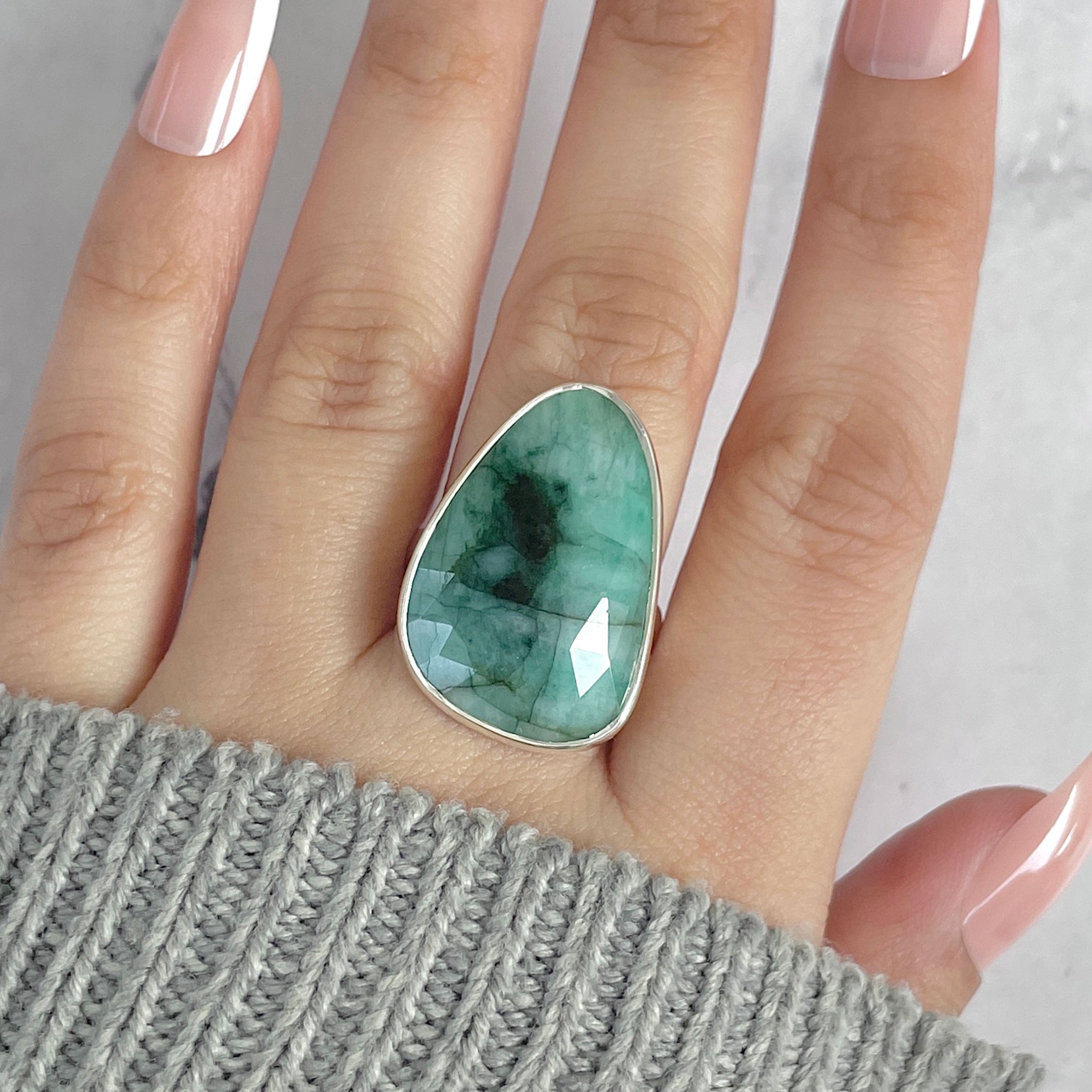 Emerald Adjustable Ring-(EMD-R-43.)