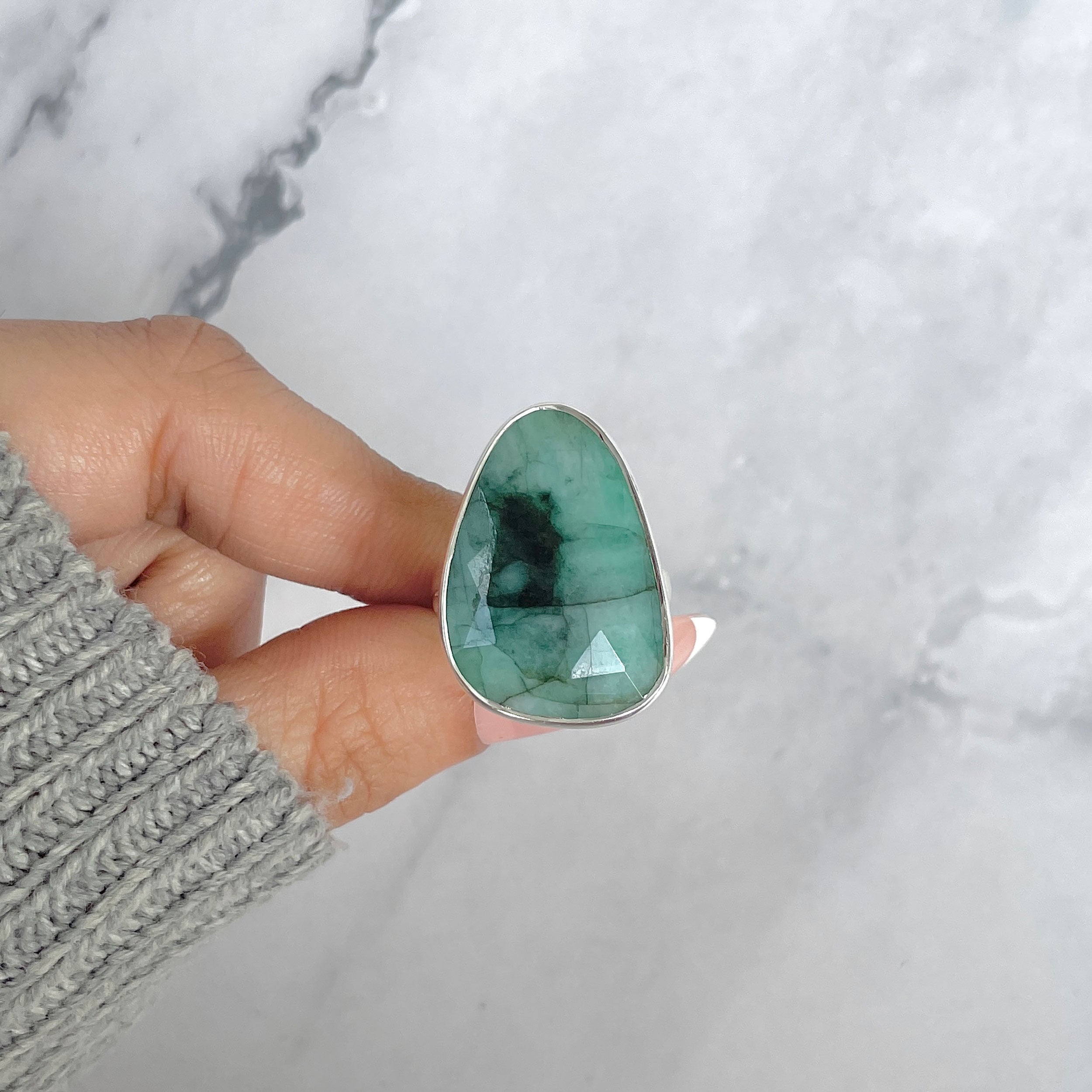 Emerald Adjustable Ring-(EMD-R-43.)