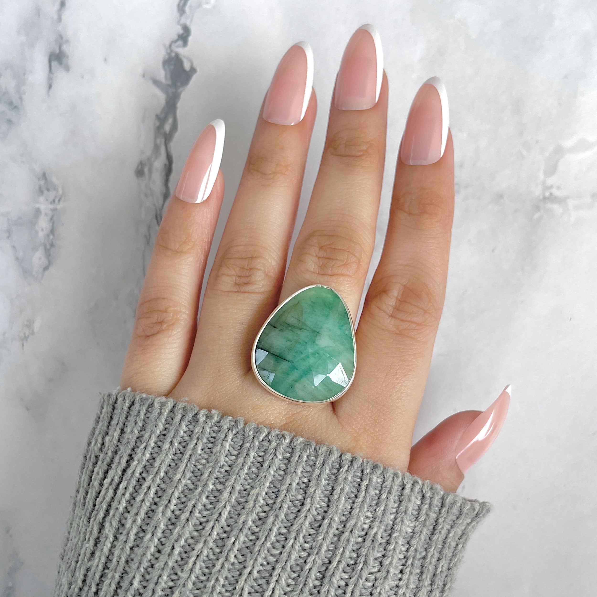 Emerald Adjustable Ring-(EMD-R-44.)