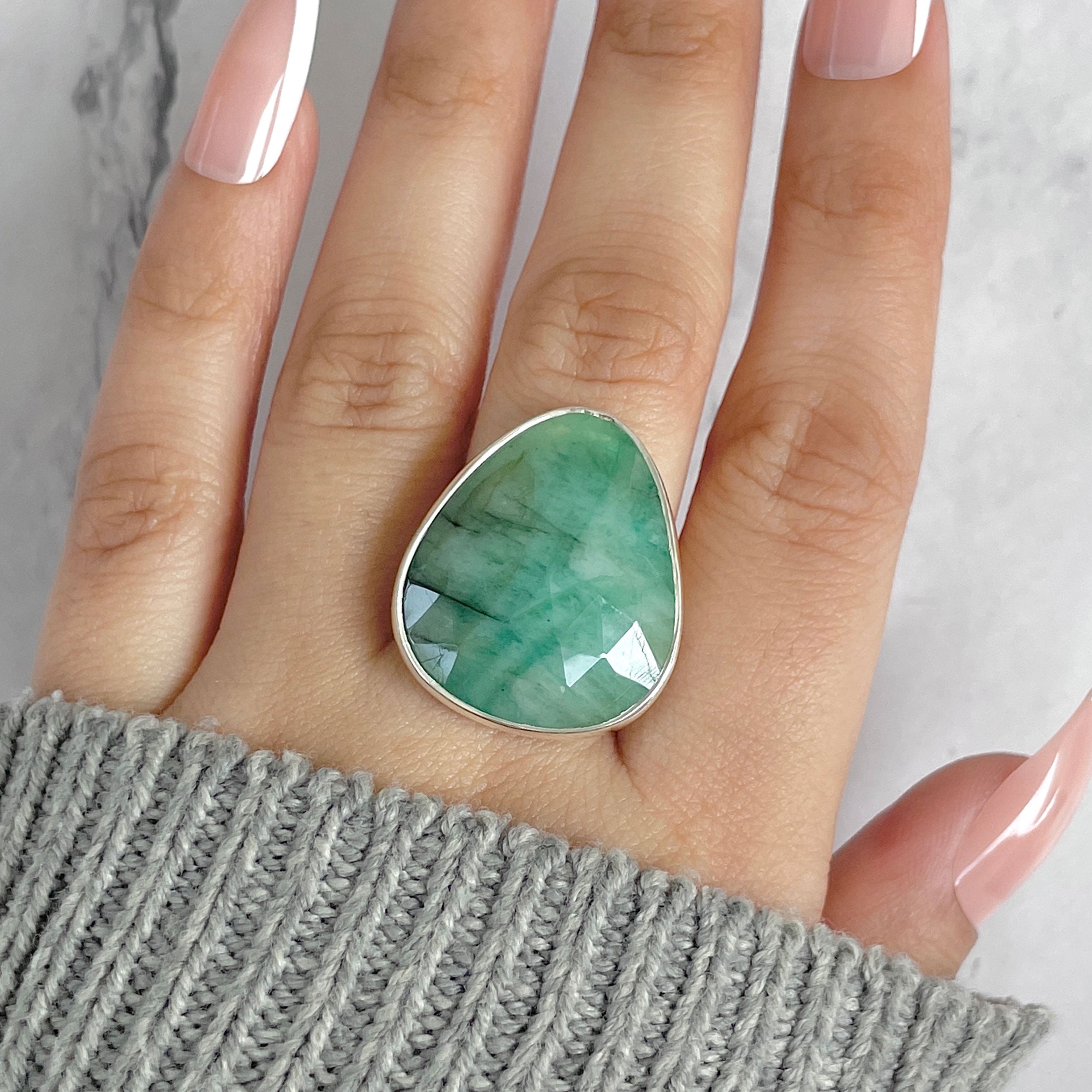Emerald Adjustable Ring-(EMD-R-44.)