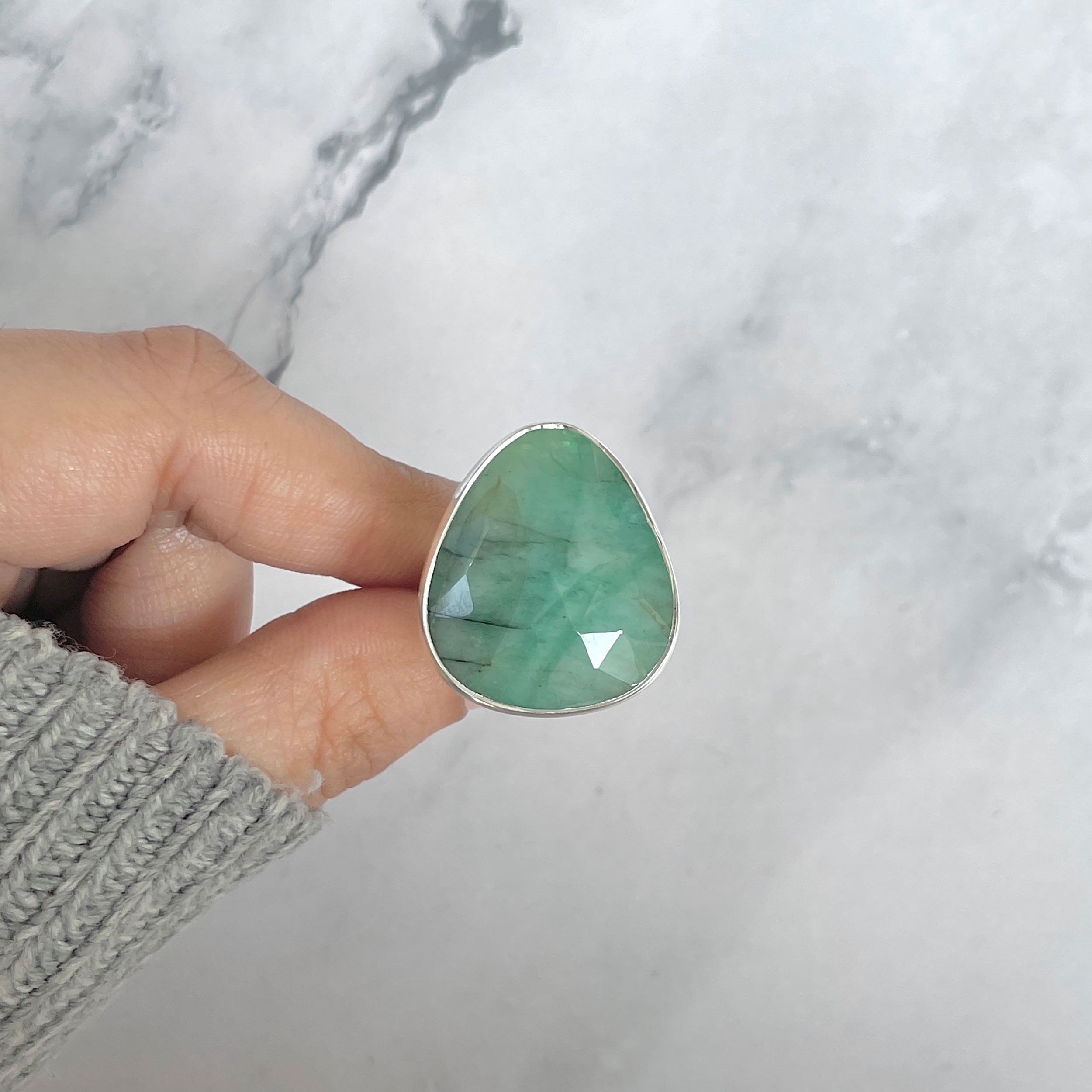 Emerald Adjustable Ring-(EMD-R-44.)