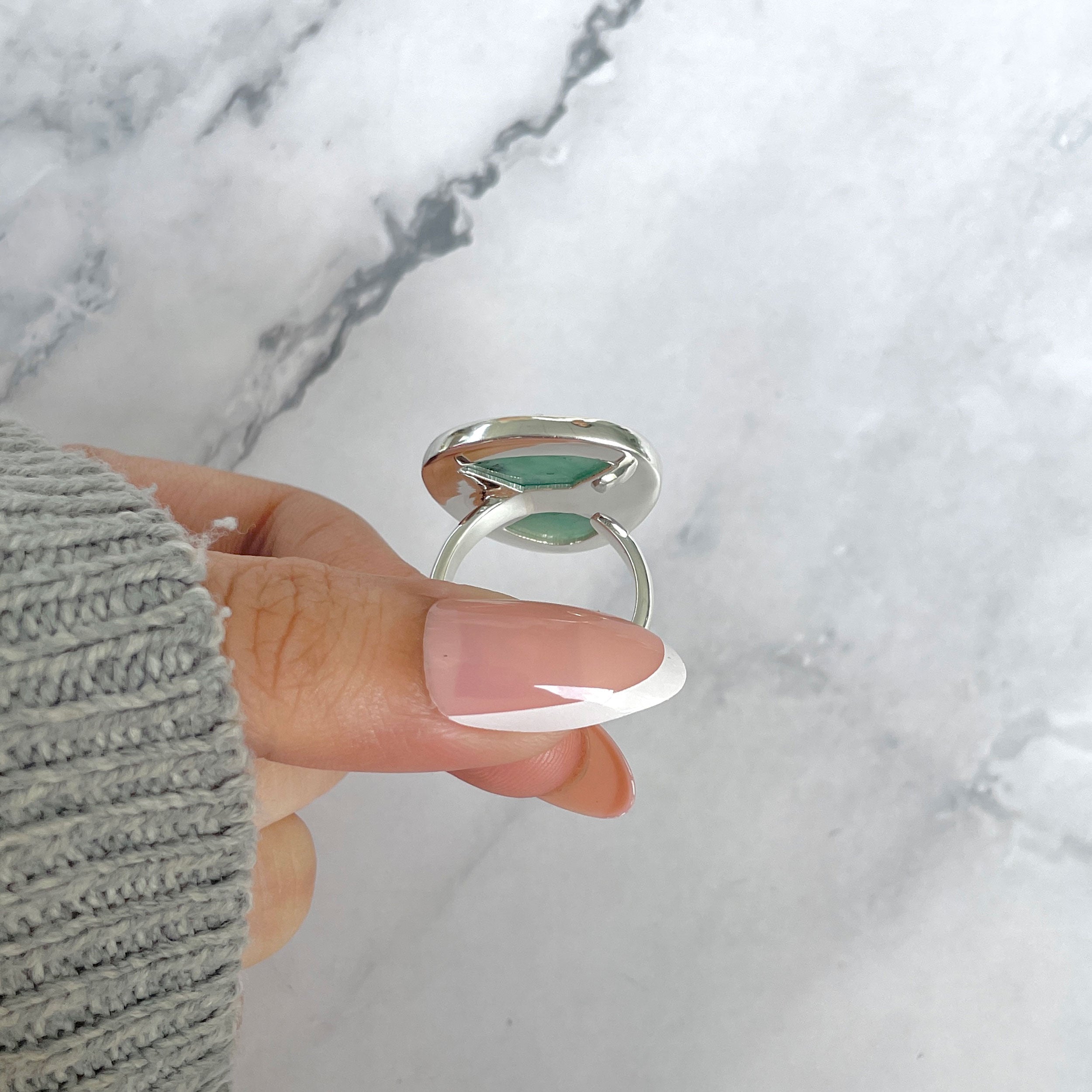 Emerald Adjustable Ring-(EMD-R-44.)