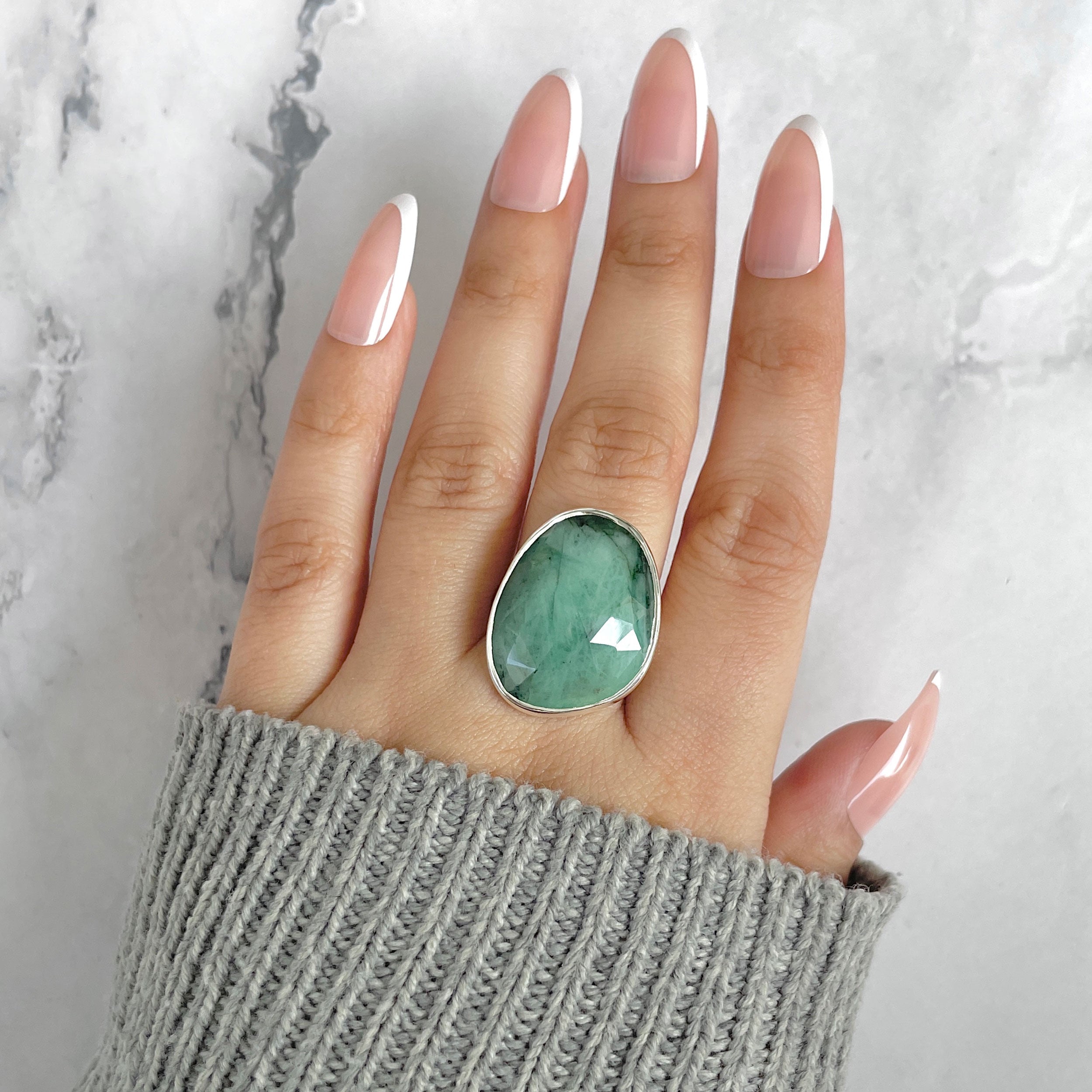 Emerald Adjustable Ring-(EMD-R-45.)