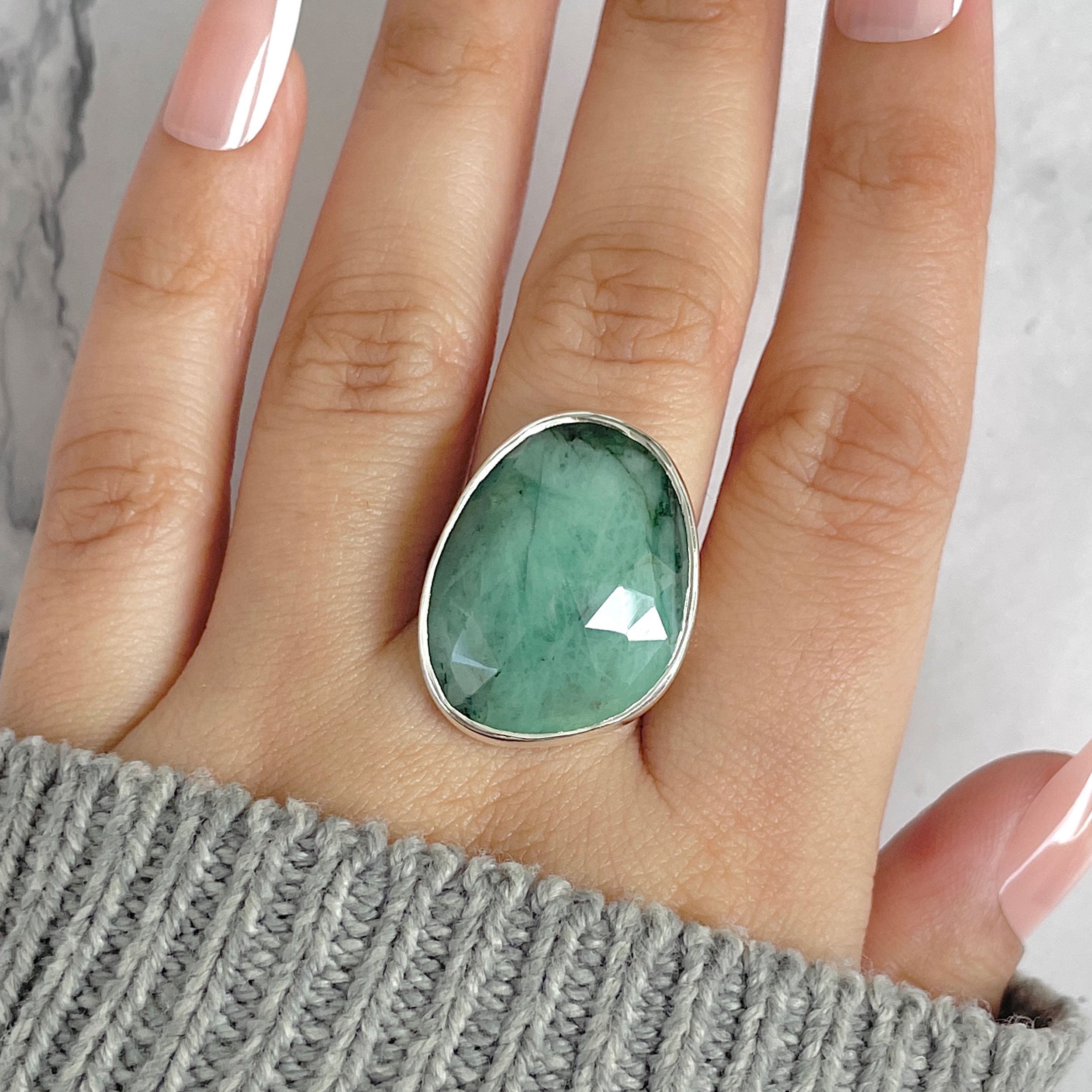 Emerald Adjustable Ring-(EMD-R-45.)