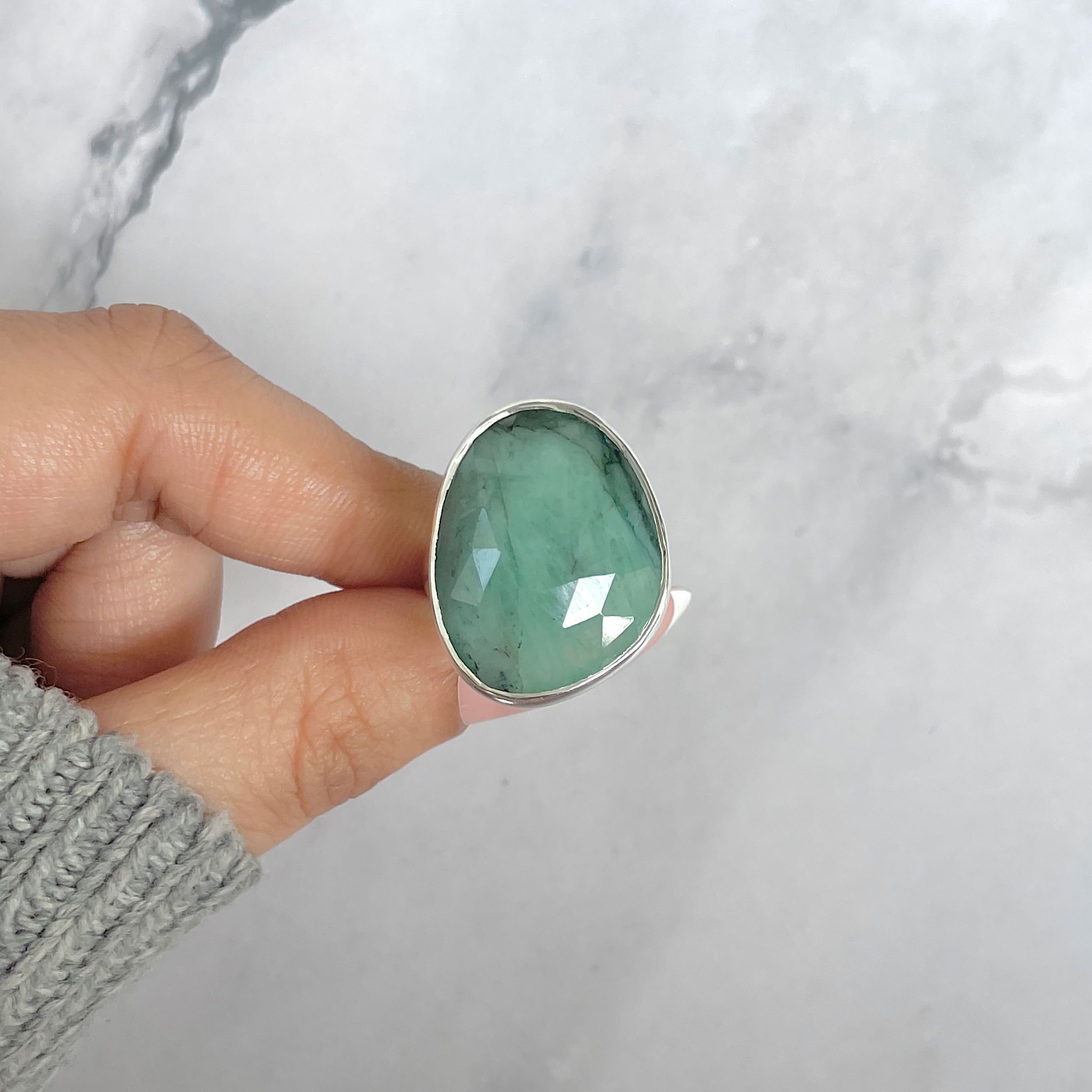 Emerald Adjustable Ring-(EMD-R-45.)