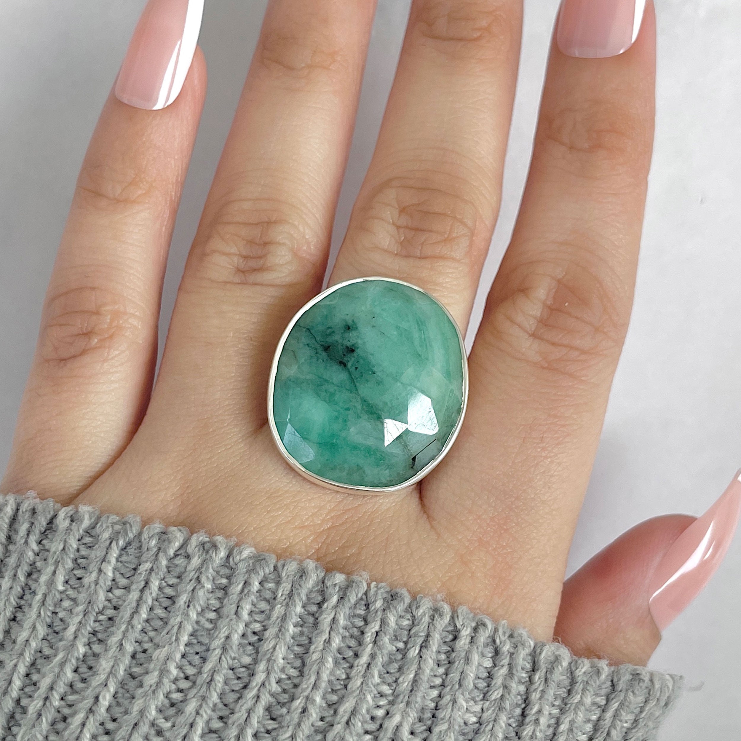 Emerald Adjustable Ring-(EMD-R-46.)