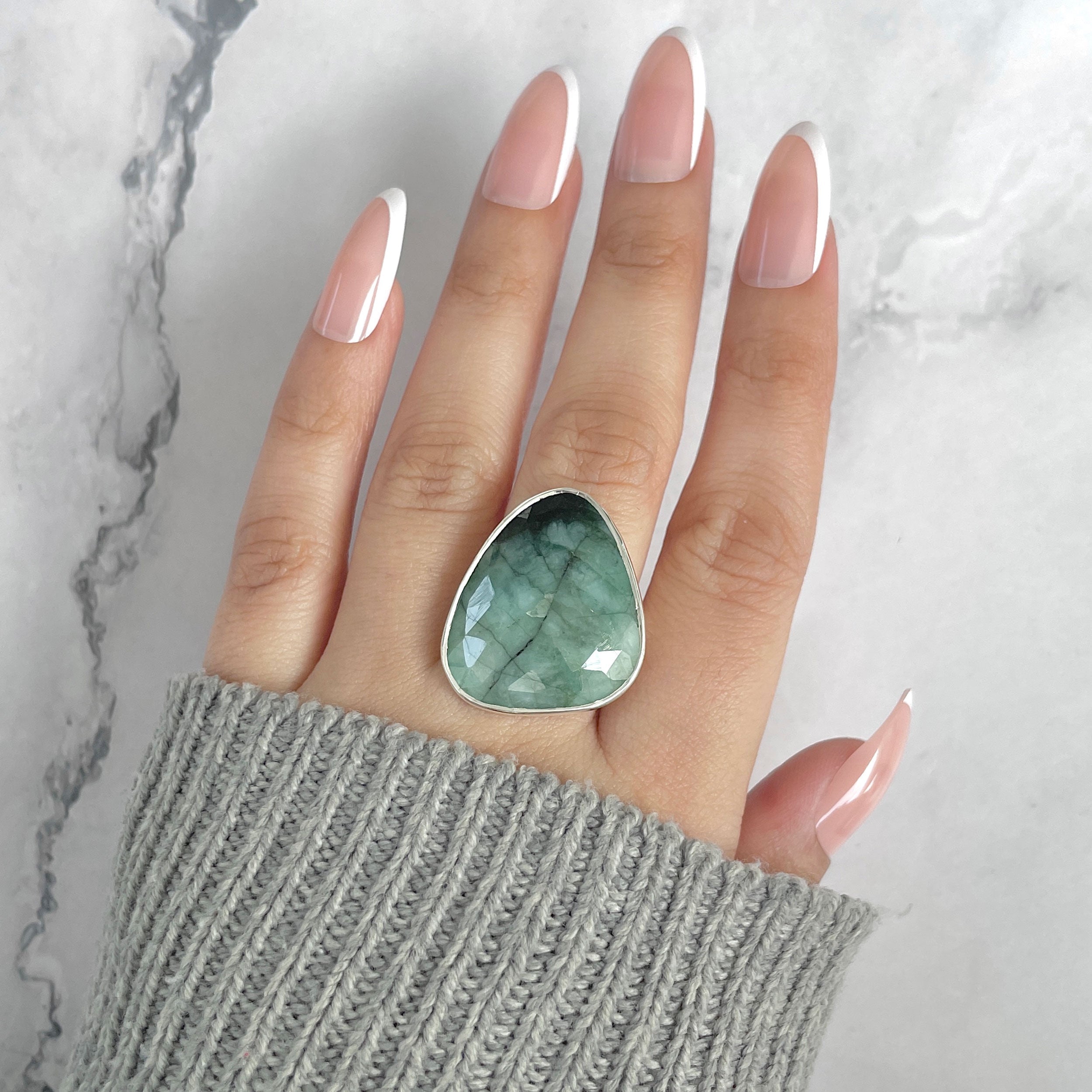 Emerald Adjustable Ring-(EMD-R-47.)