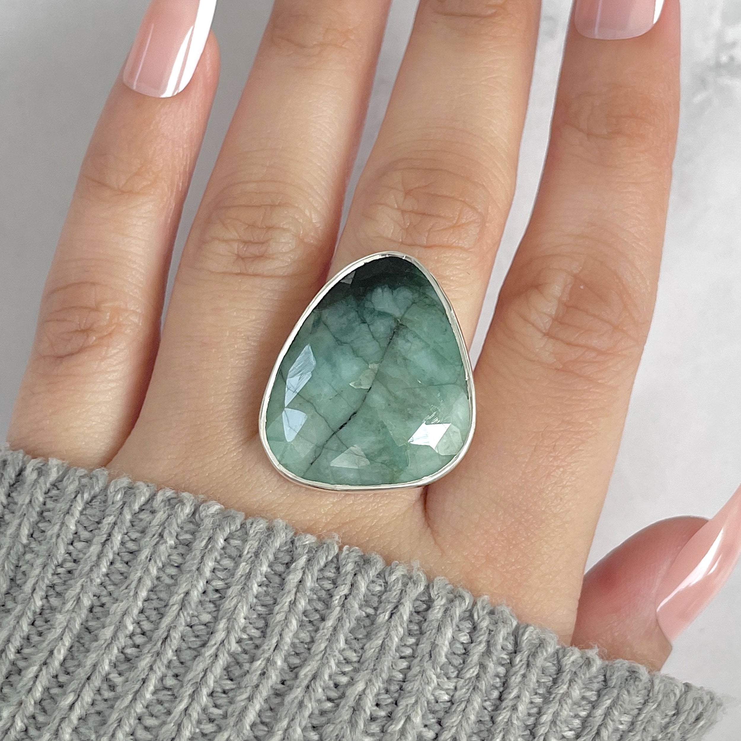Emerald Adjustable Ring-(EMD-R-47.)