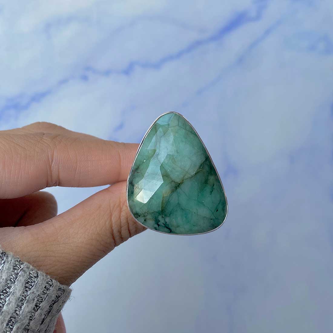 Emerald Adjustable Ring-(EMD-R-5.)