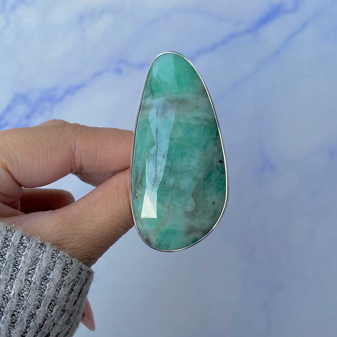 Emerald Adjustable Ring-(EMD-R-6.)