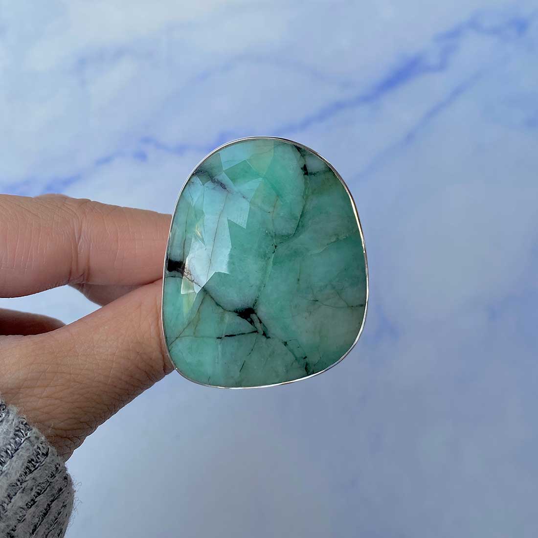 Emerald Adjustable Ring-(EMD-R-7.)