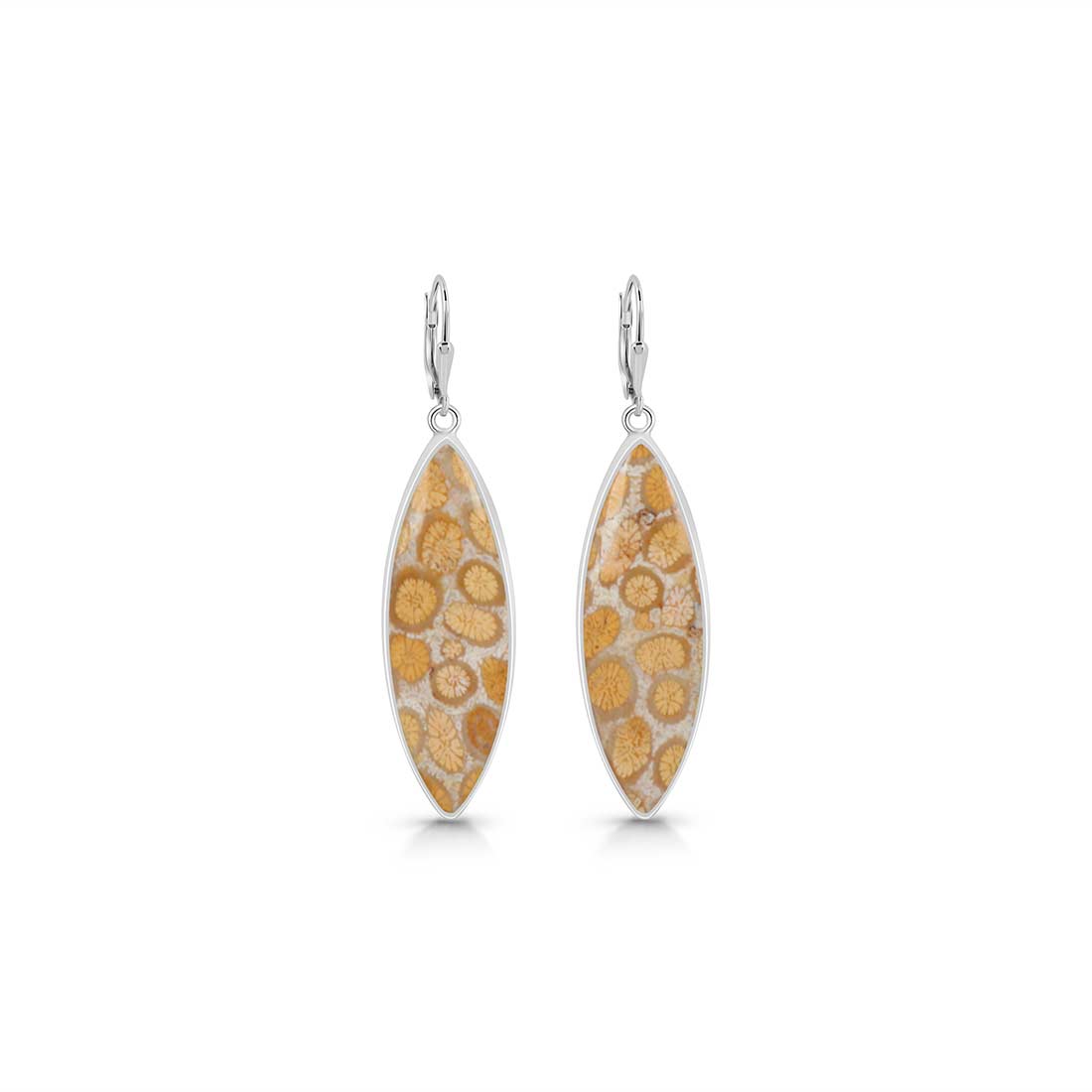 Fossilized Coral Earring-(FSC-E-19.)