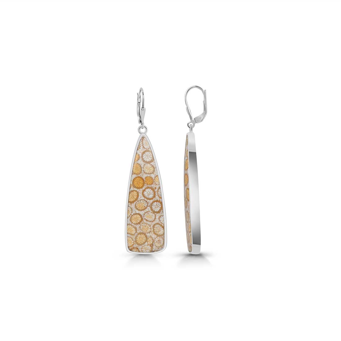 Fossilized Coral Earring-(FSC-E-20.)