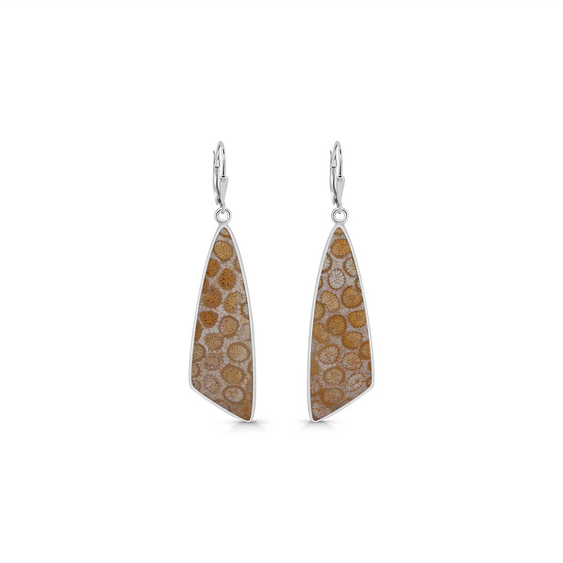 Fossilized Coral Earring-(FSC-E-4.)
