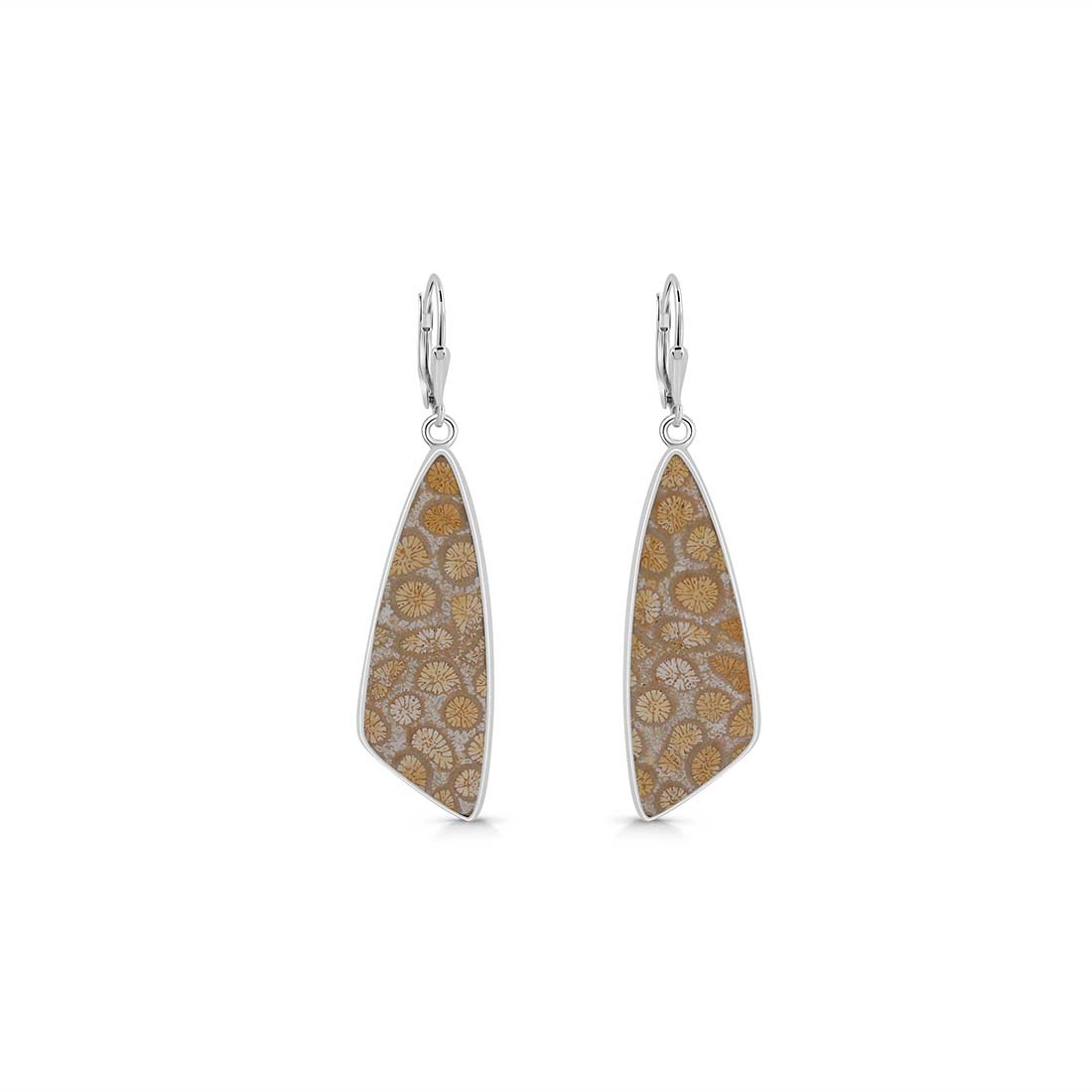 Fossilized Coral Earring-(FSC-E-8.)